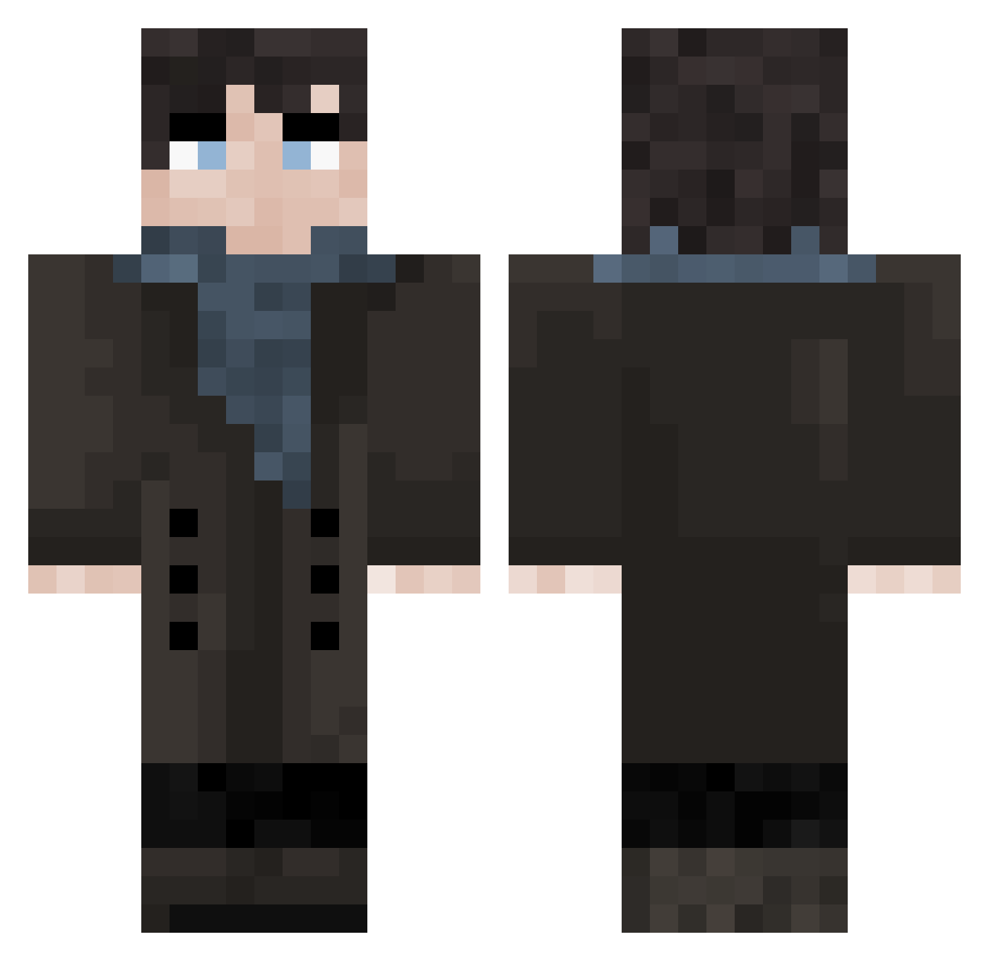 Benttz Minecraft skin, front and back view