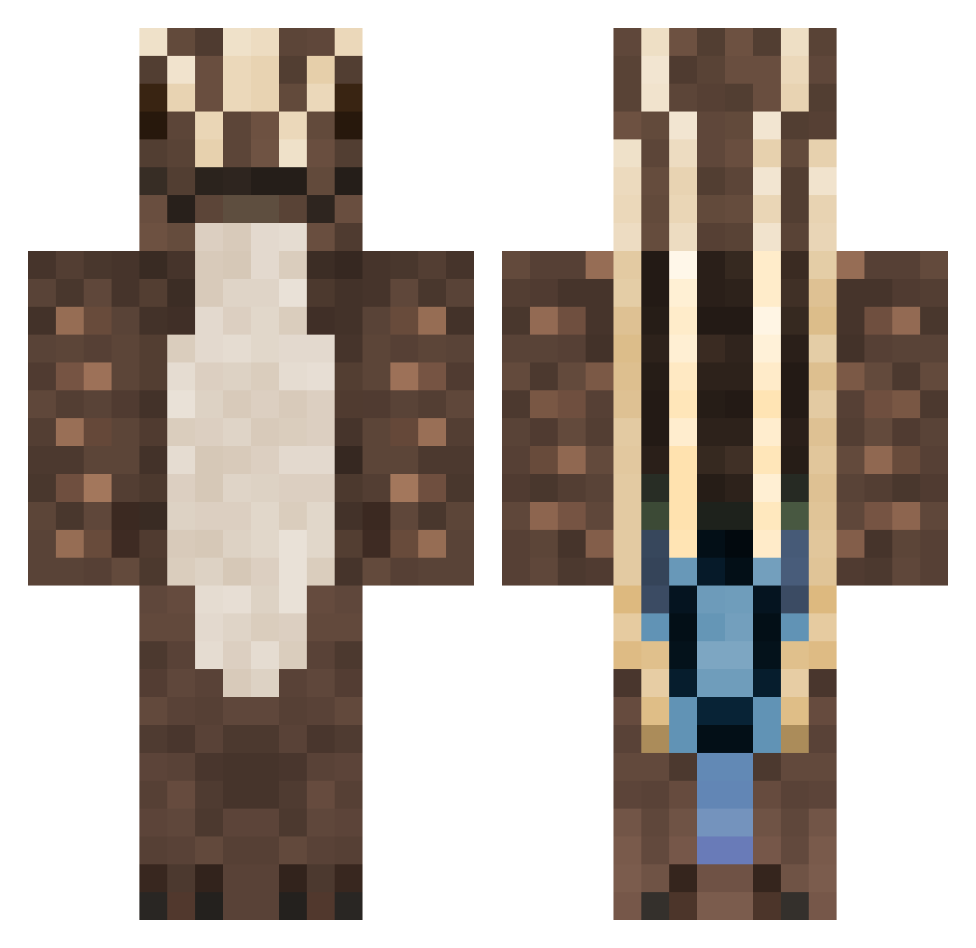 Skink Minecraft skin, front and back view