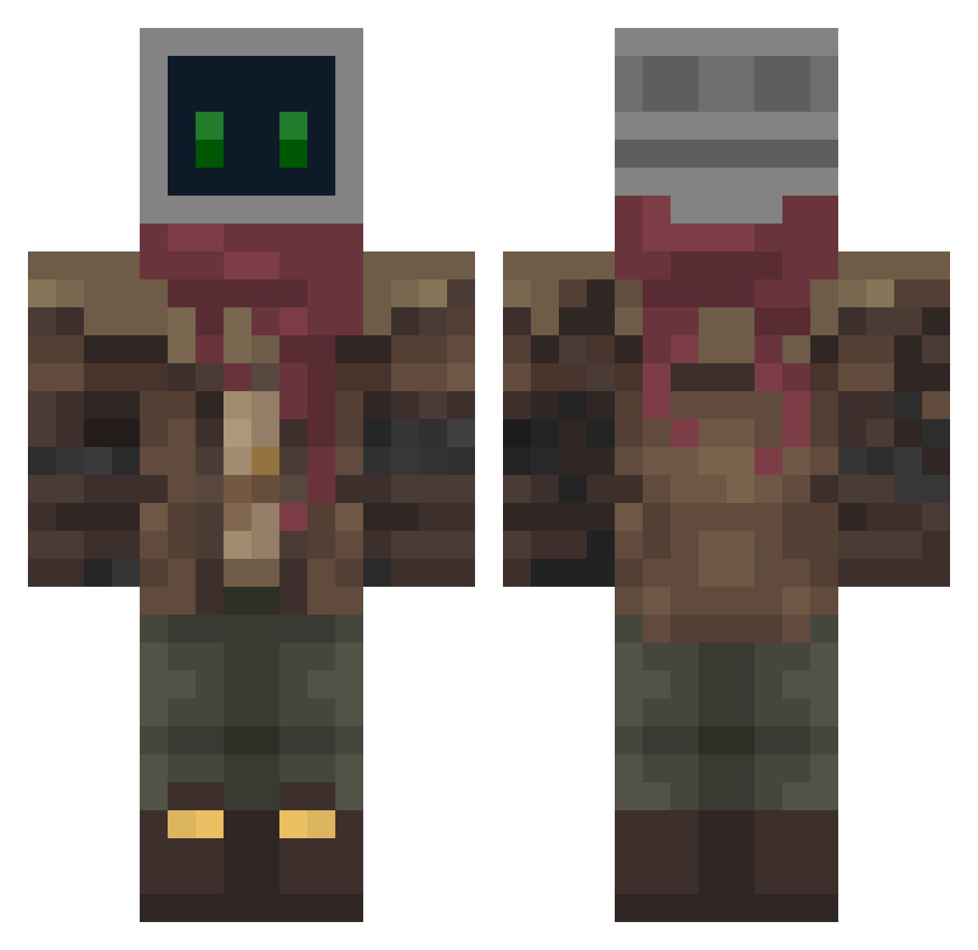 Bibib44 Minecraft skin, front and back view
