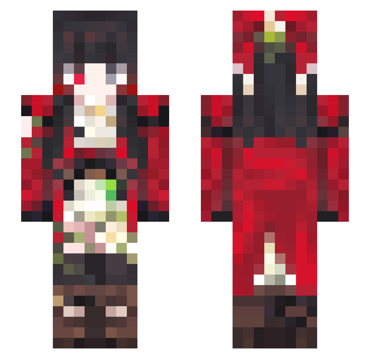 ZeRO2787 Minecraft skin, front and back view