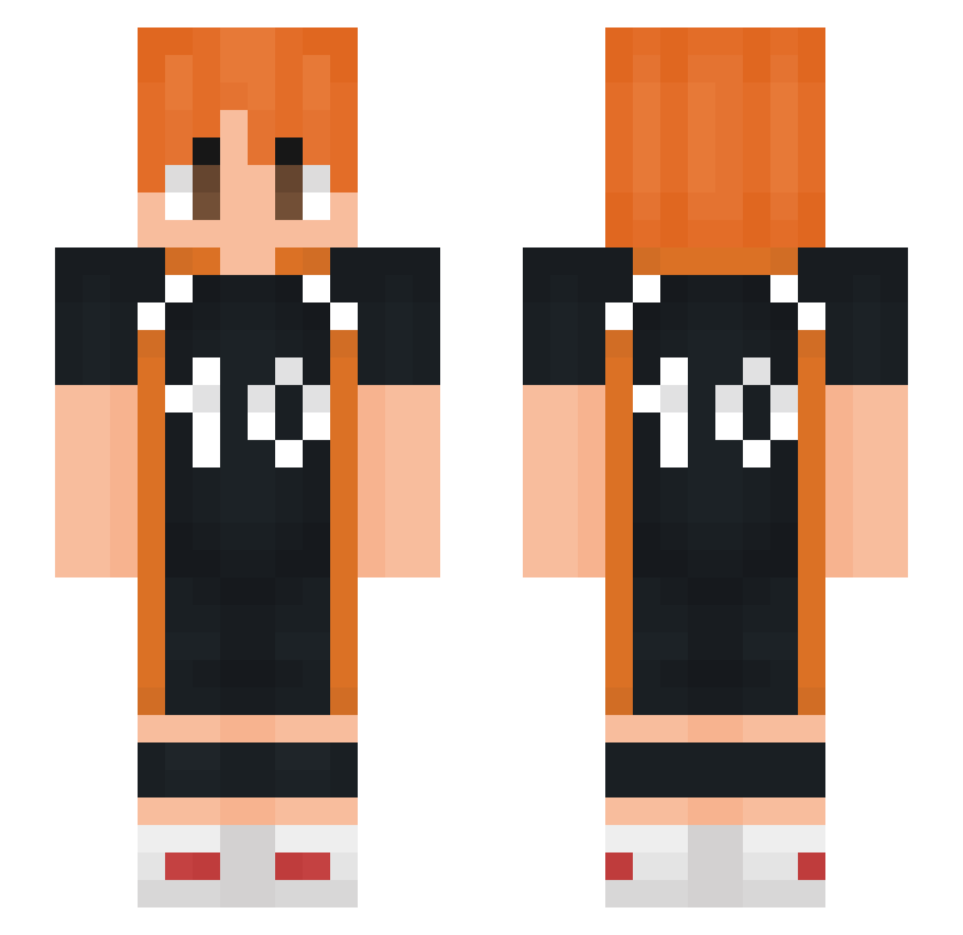Tr1pleKYT Minecraft skin, front and back view