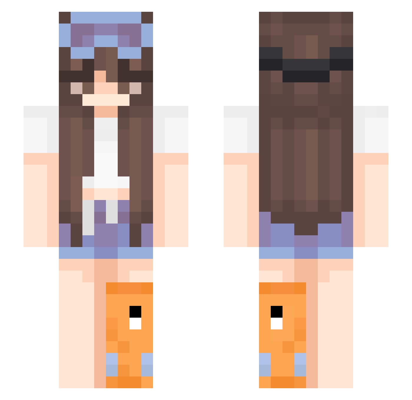 w0lf1i Minecraft skin, front and back view