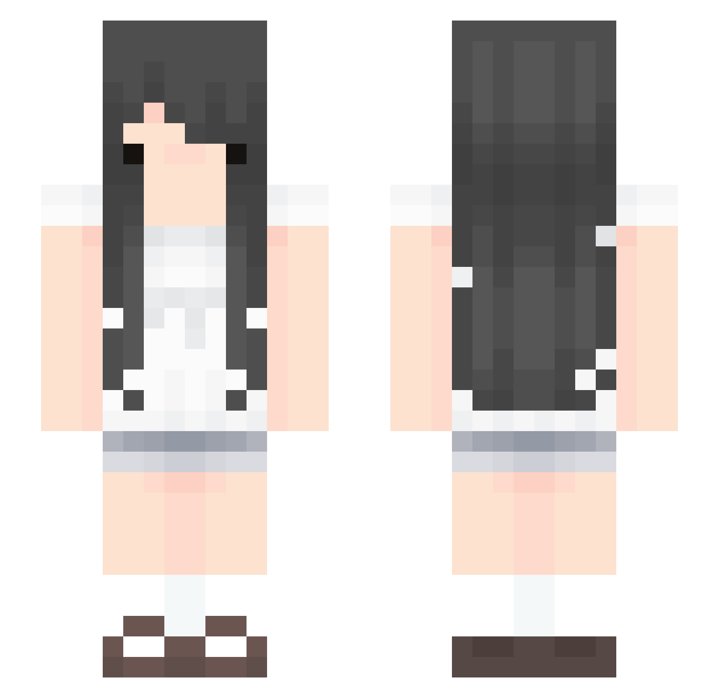 snowerss Minecraft skin, front and back view
