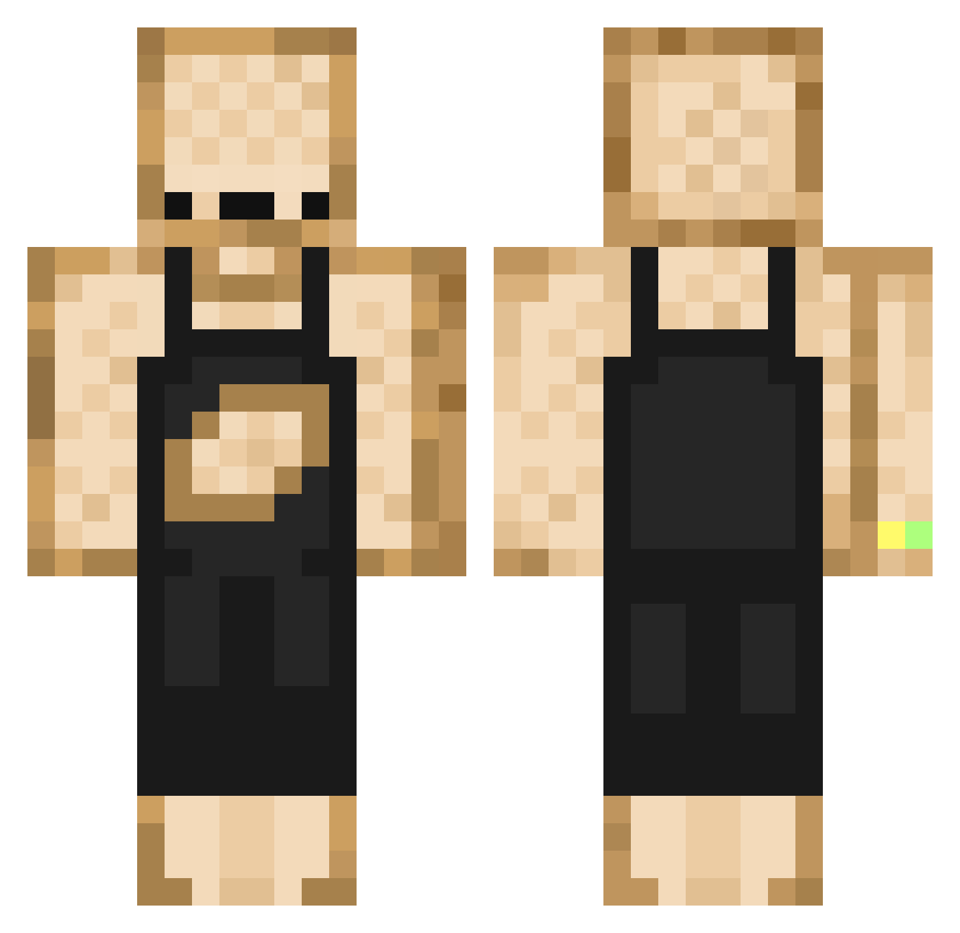 BatToast Minecraft skin, front and back view