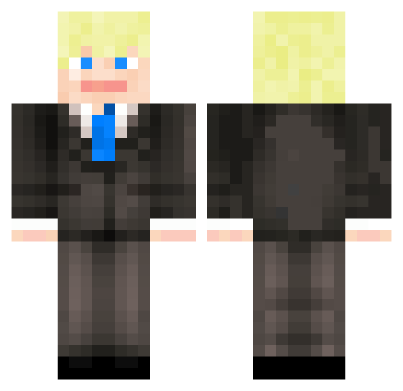 Ashtooon17 Minecraft skin, front and back view