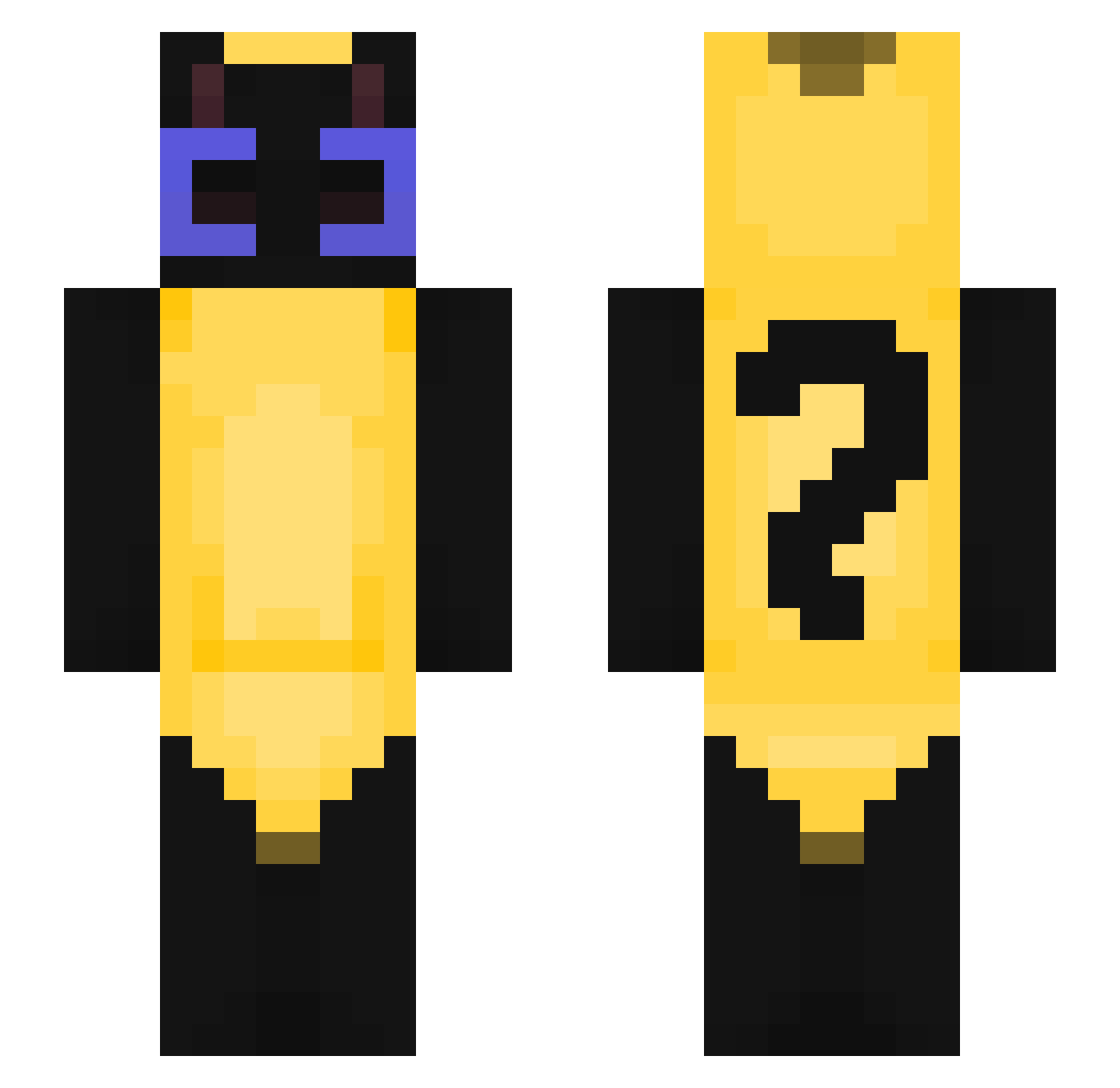 Sziszukah Minecraft skin, front and back view