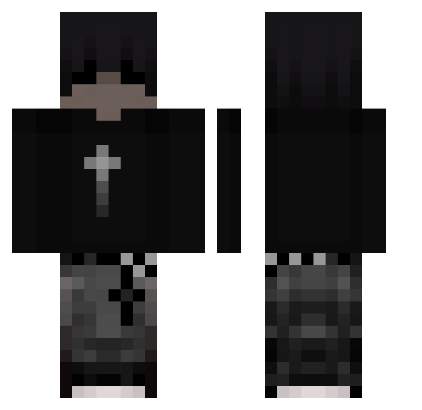 strasEXE Minecraft skin, front and back view