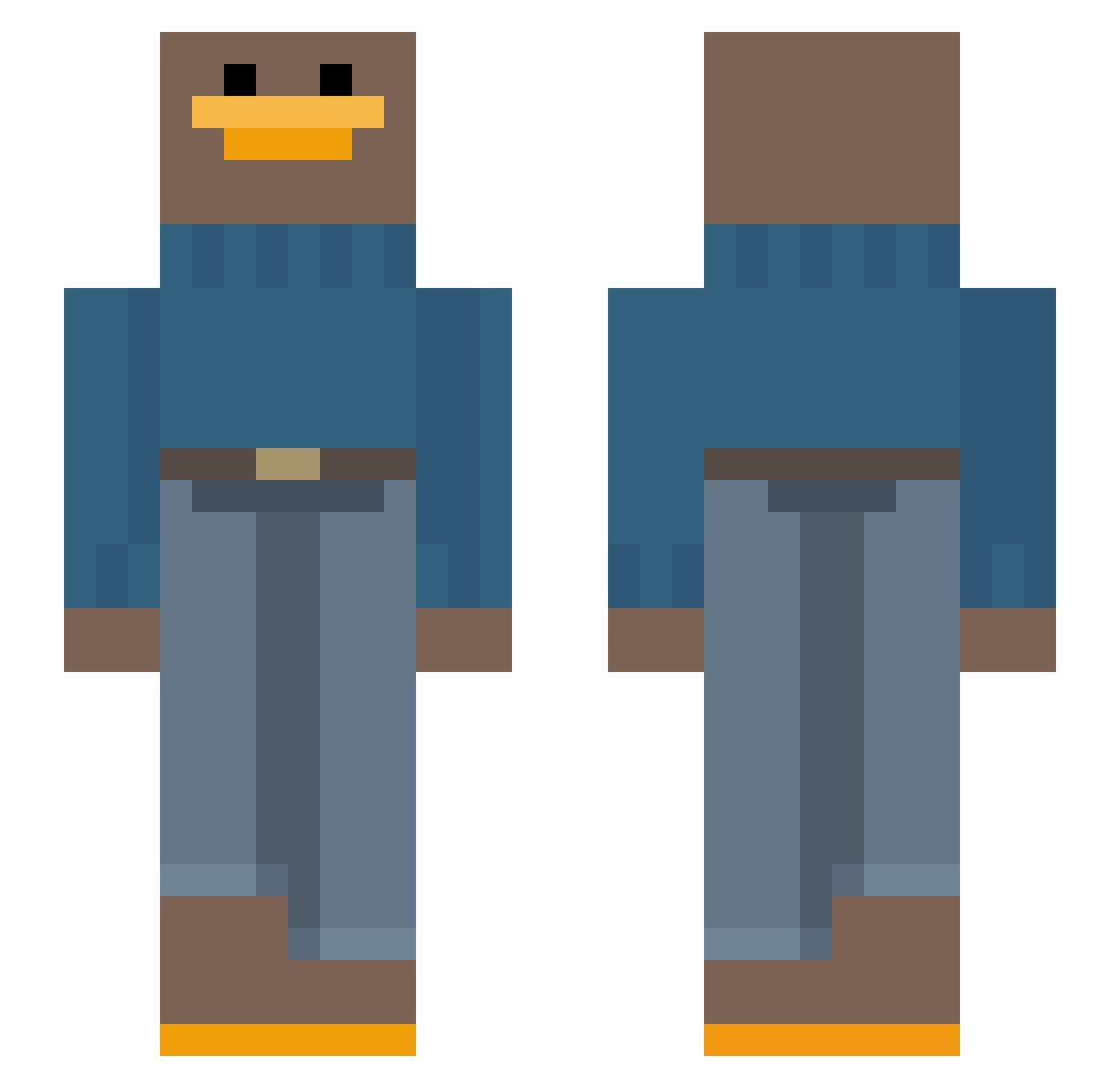 YungAbdi Minecraft skin, front and back view