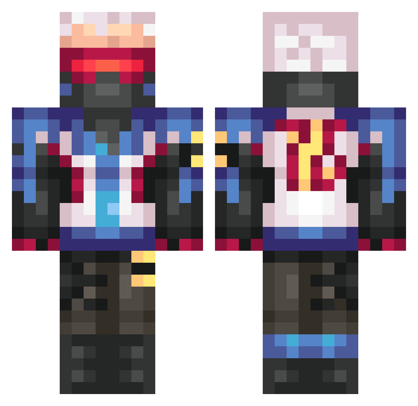 muchPumkYn Minecraft skin, front and back view