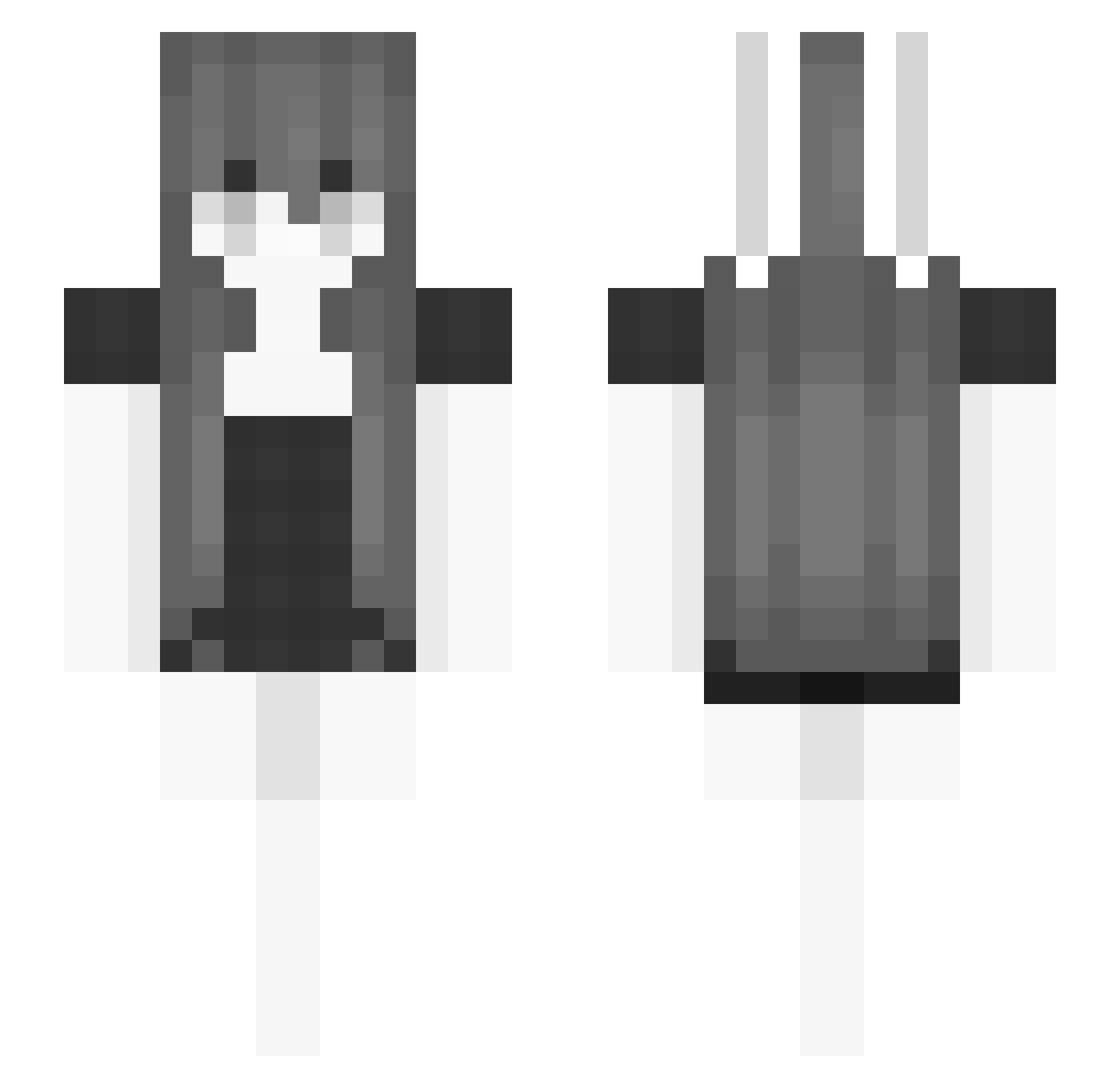 Huys Minecraft skin, front and back view