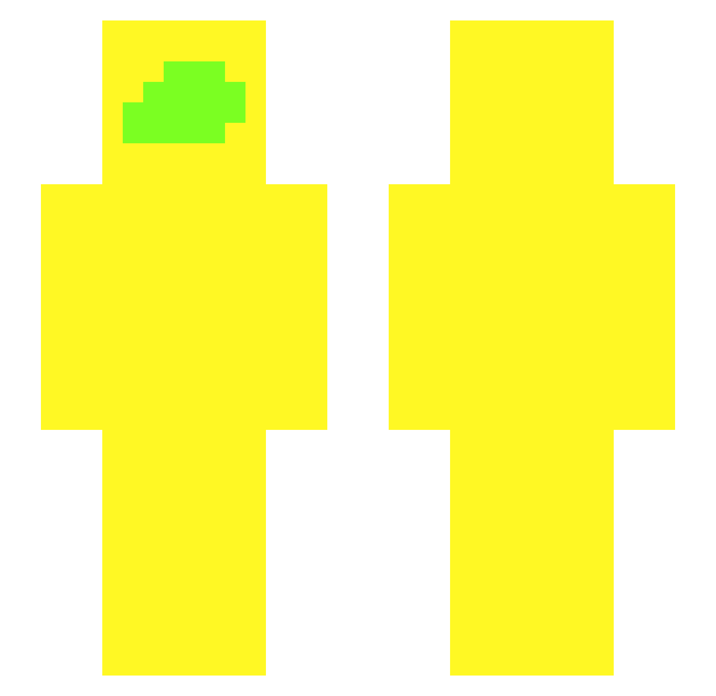 Indued Minecraft skin, front and back view