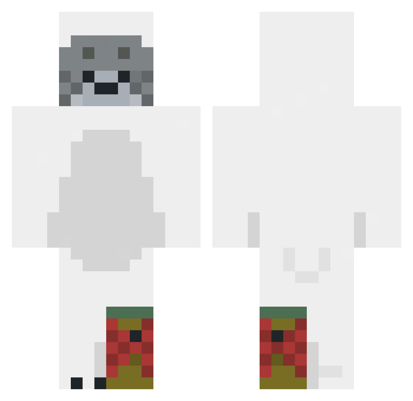 sealbone Minecraft skin, front and back view