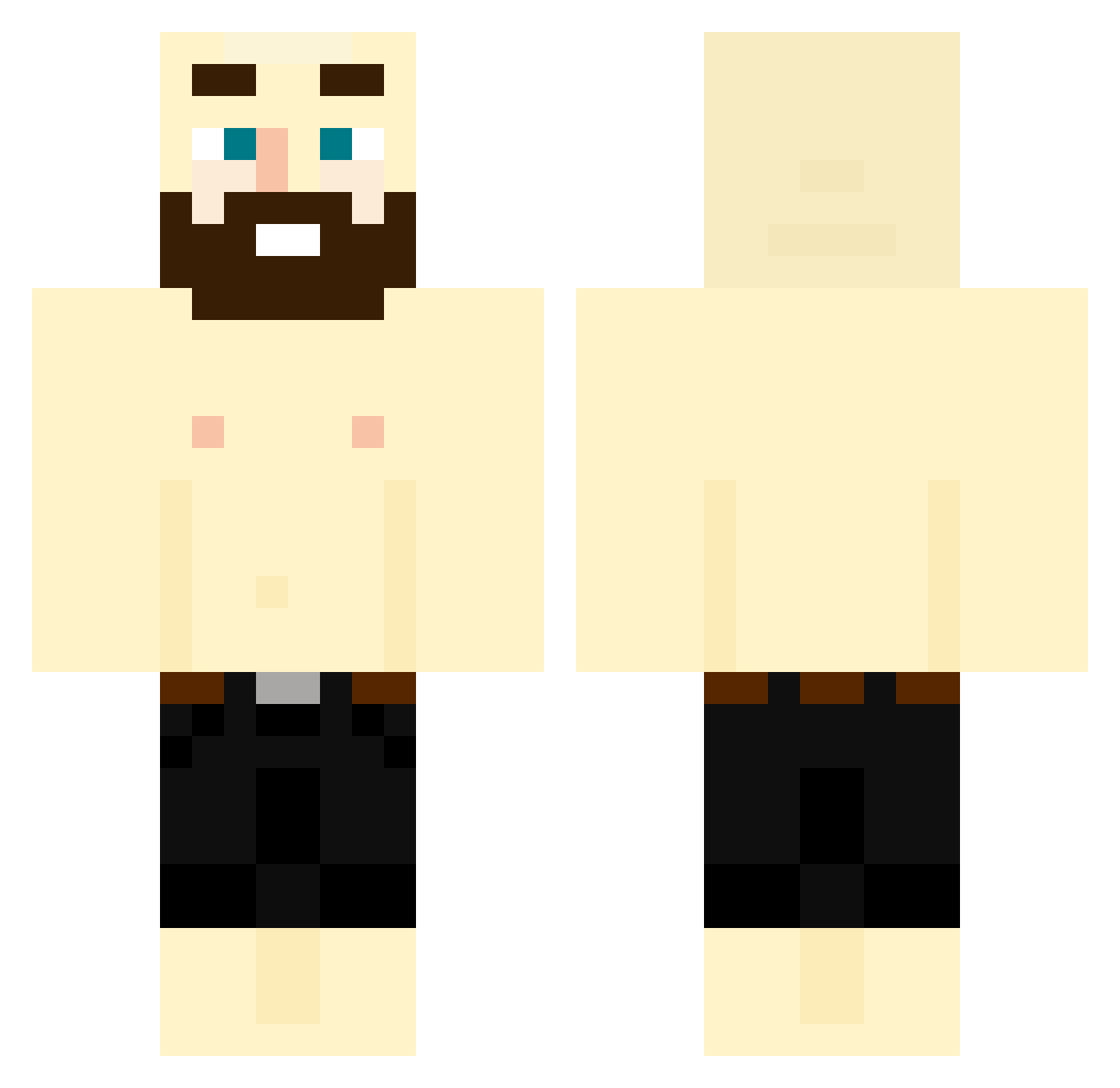 piscels Minecraft skin, front and back view