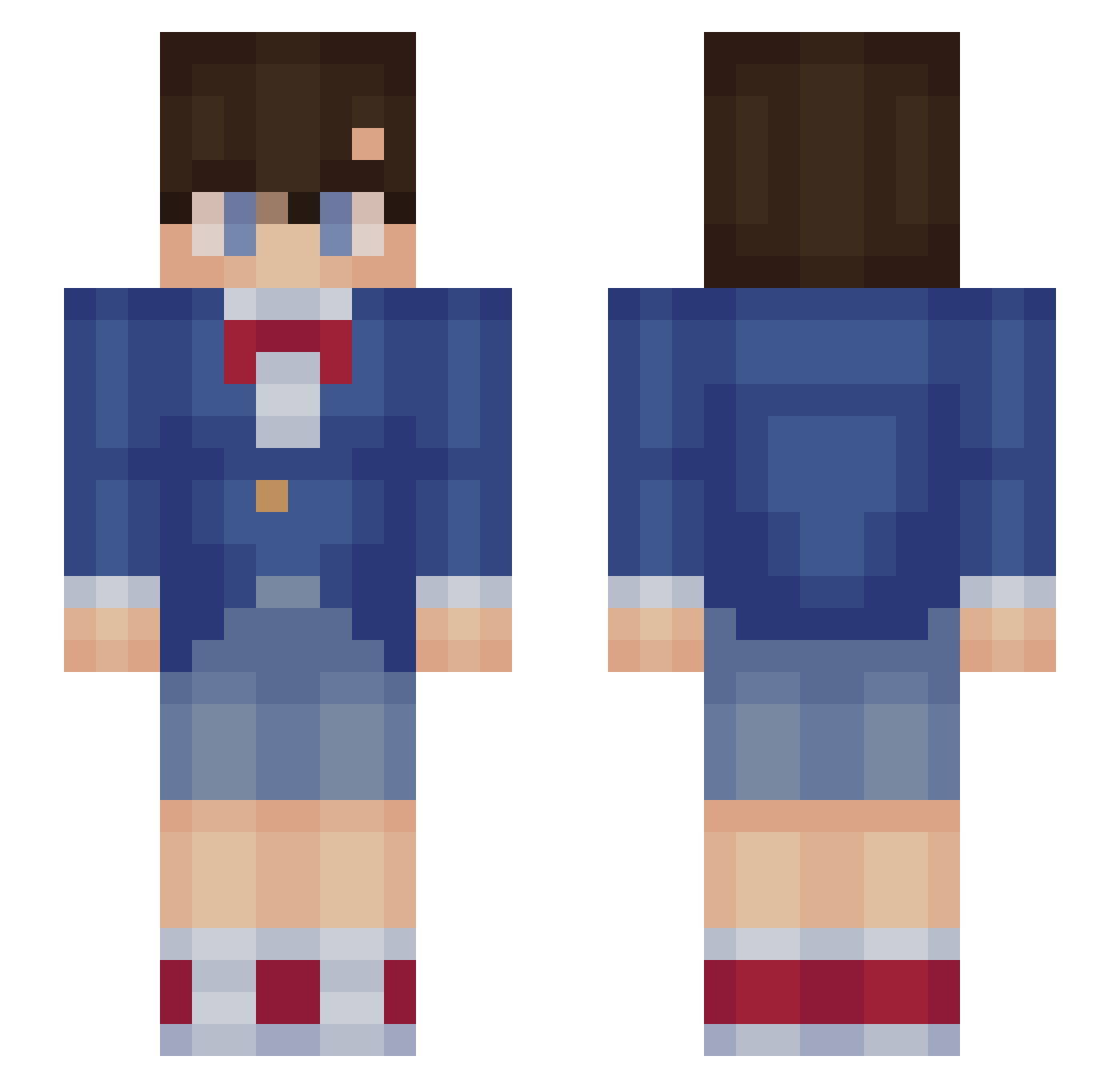 vivides Minecraft skin, front and back view