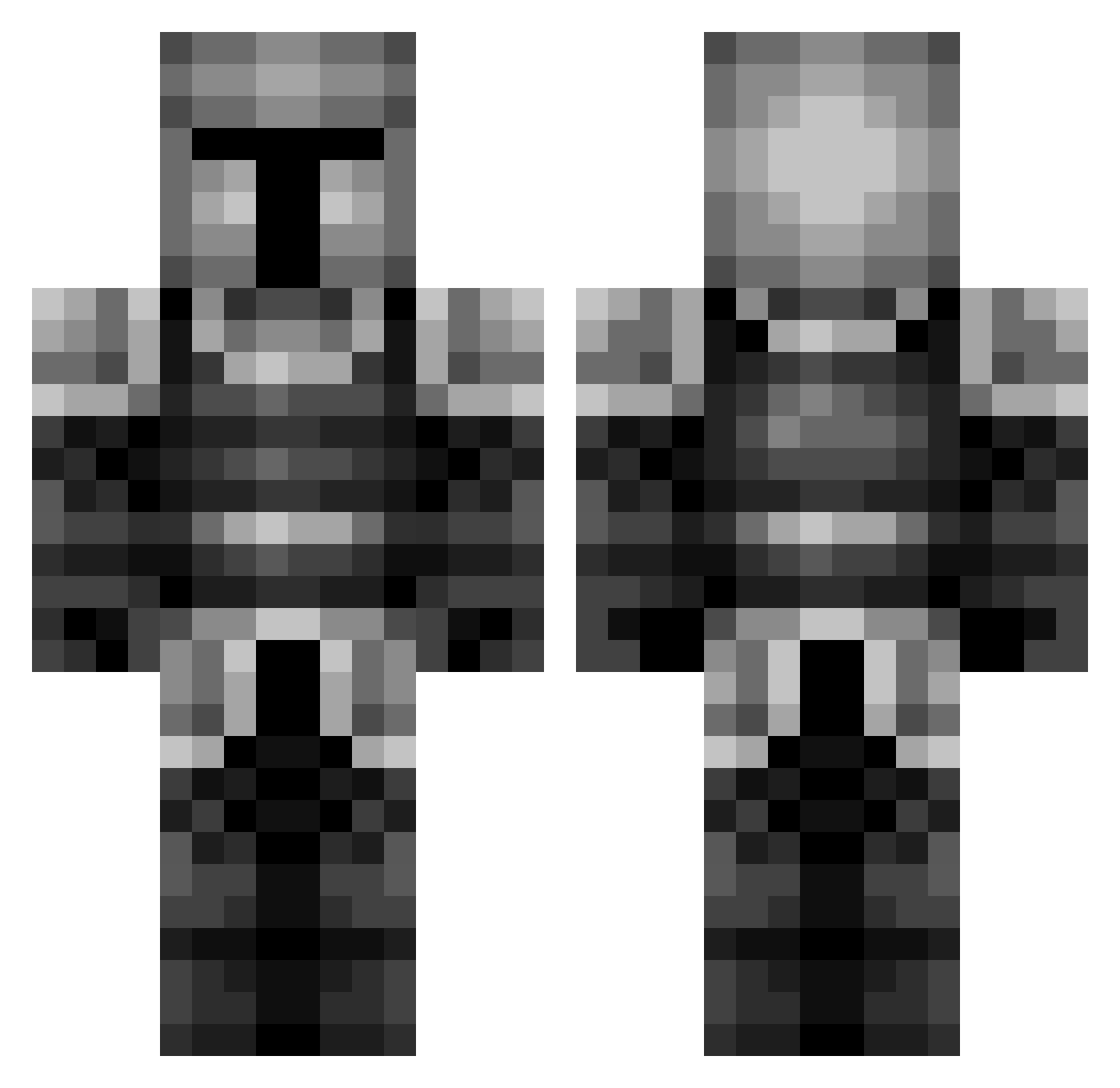 Terramorpho Minecraft skin, front and back view
