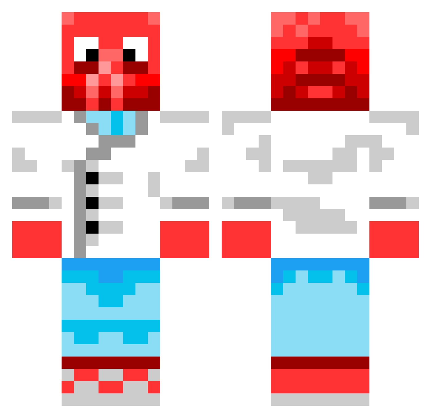 screamindemon Minecraft skin, front and back view