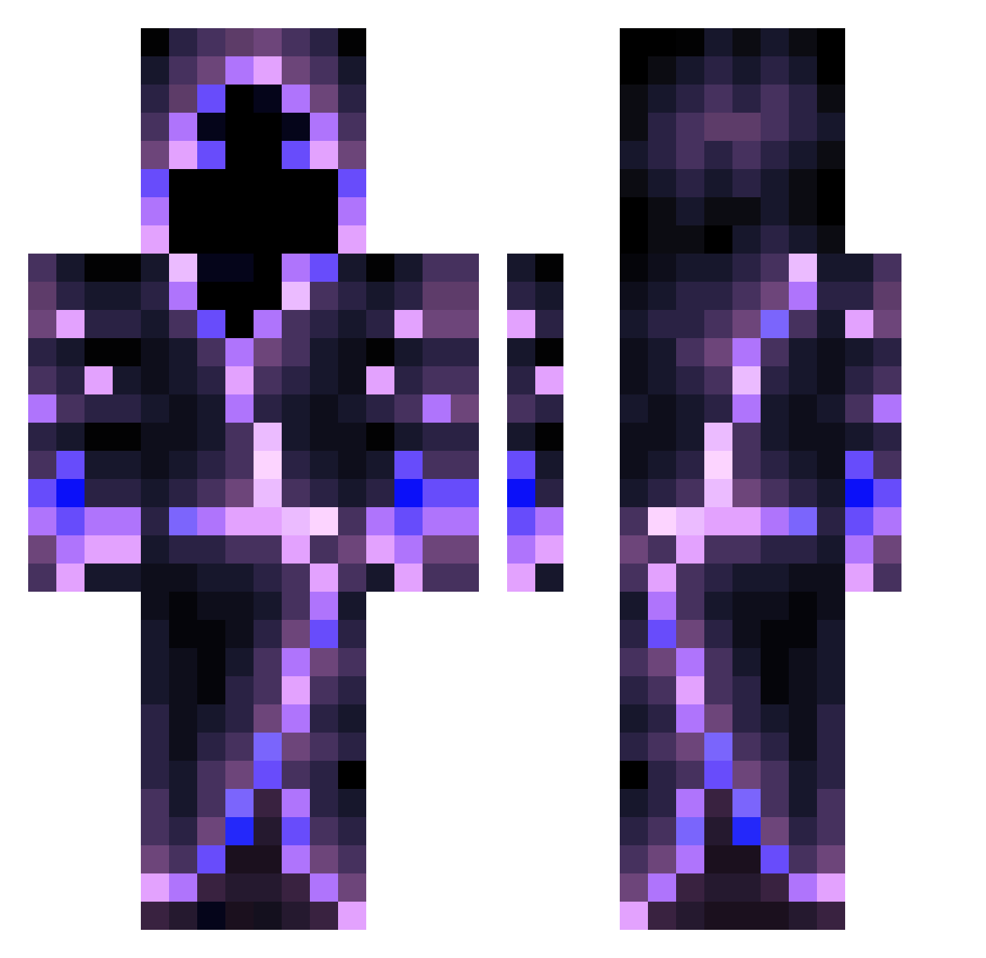 kungricke Minecraft skin, front and back view