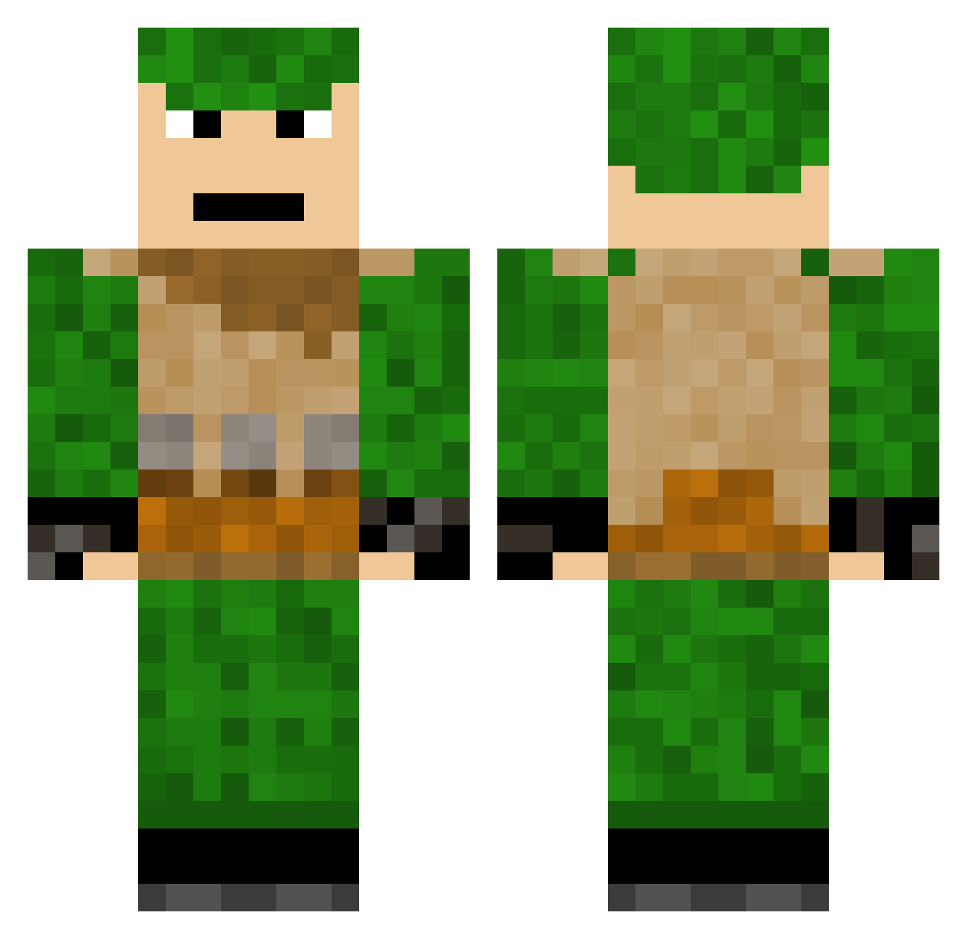 NOtBen_MTFK Minecraft skin, front and back view