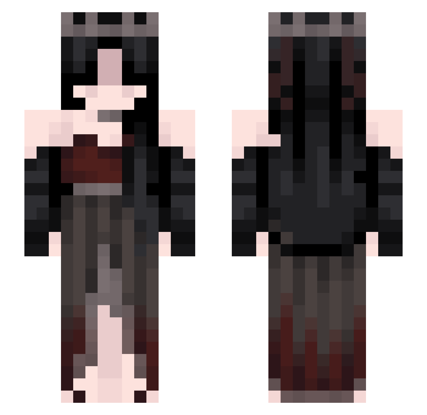 Aurel1na Minecraft skin, front and back view