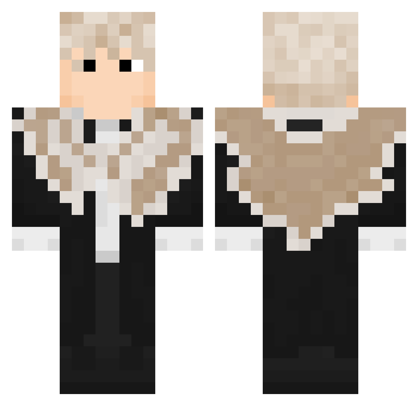 MaxxEll Minecraft skin, front and back view