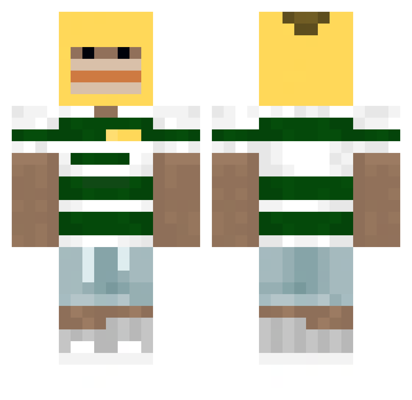 Wrorti Minecraft skin, front and back view