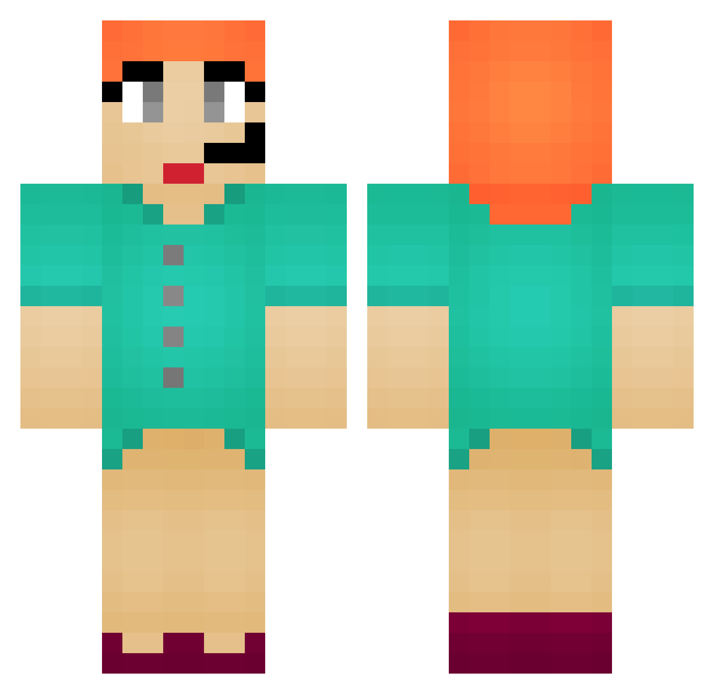 saraaahhhhhh Minecraft skin, front and back view