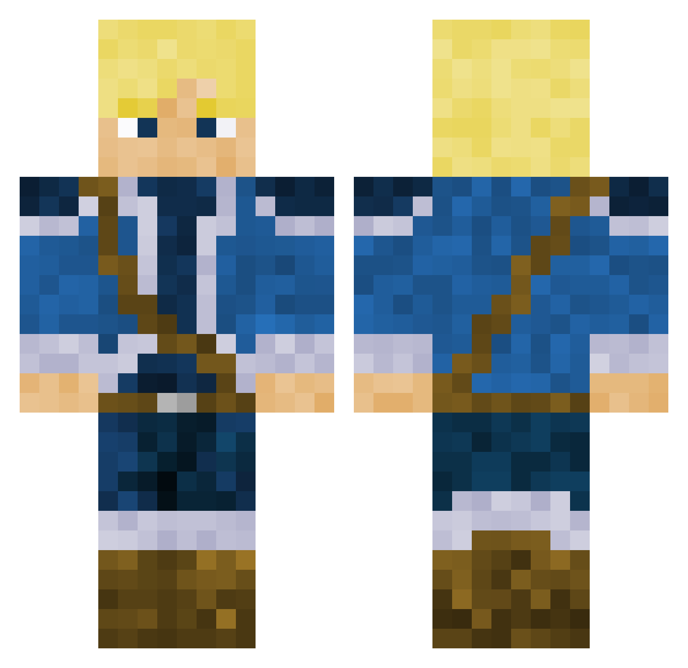 Ambrozi521 Minecraft skin, front and back view