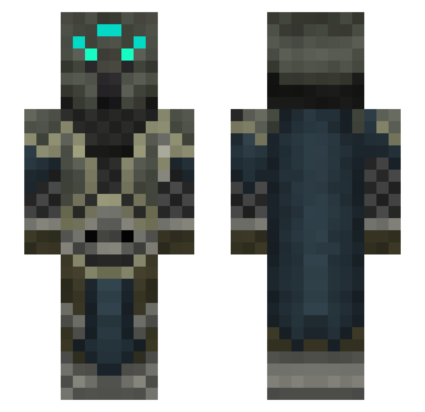 robdom Minecraft skin, front and back view