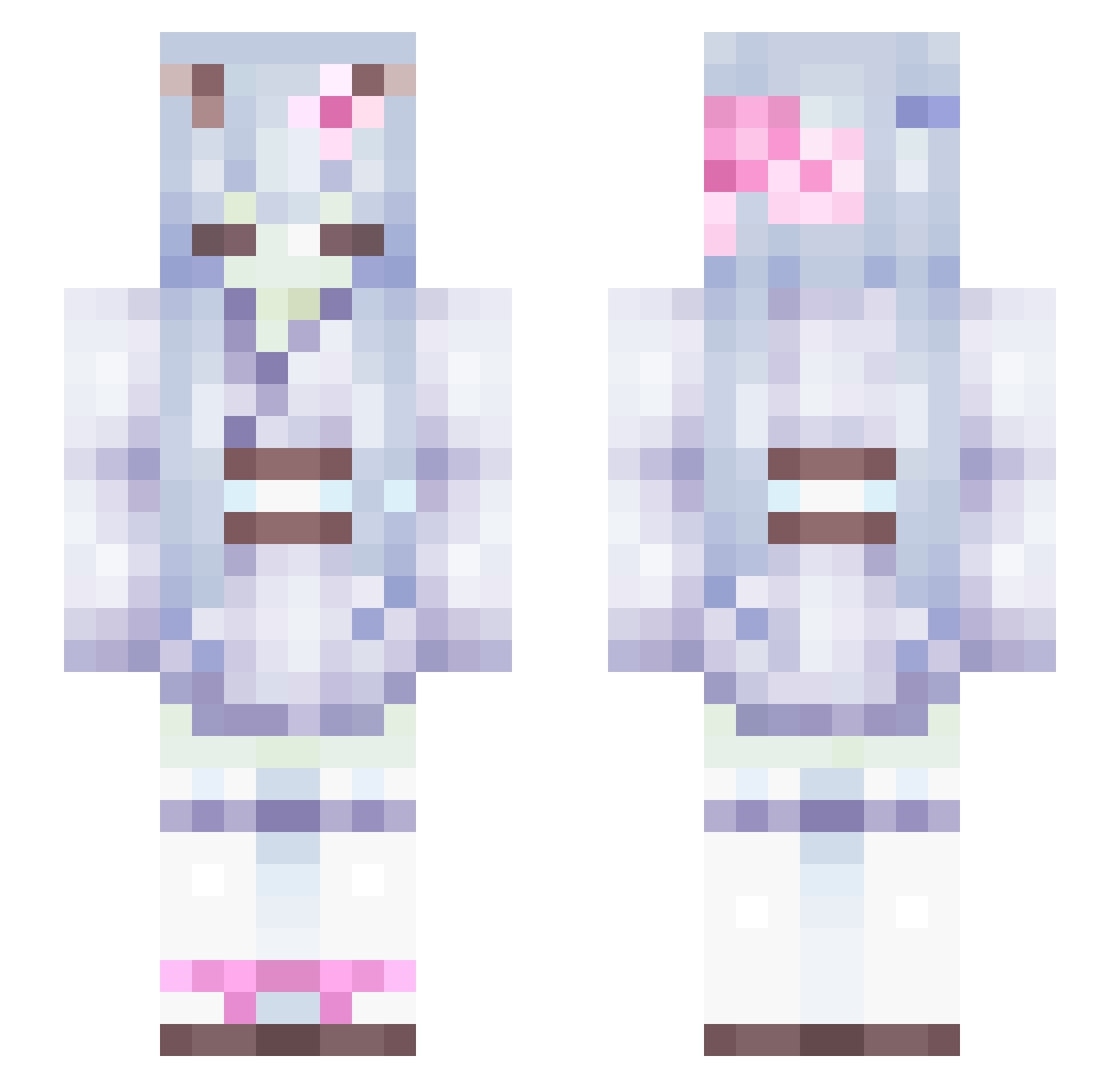 koteqk Minecraft skin, front and back view