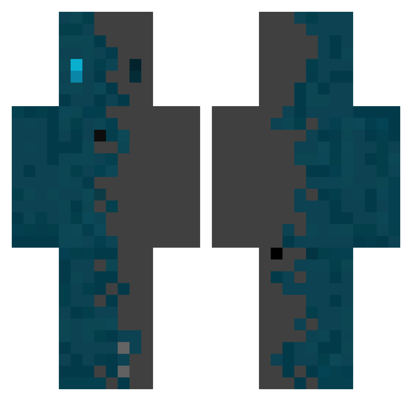 TaigerWatch Minecraft skin, front and back view