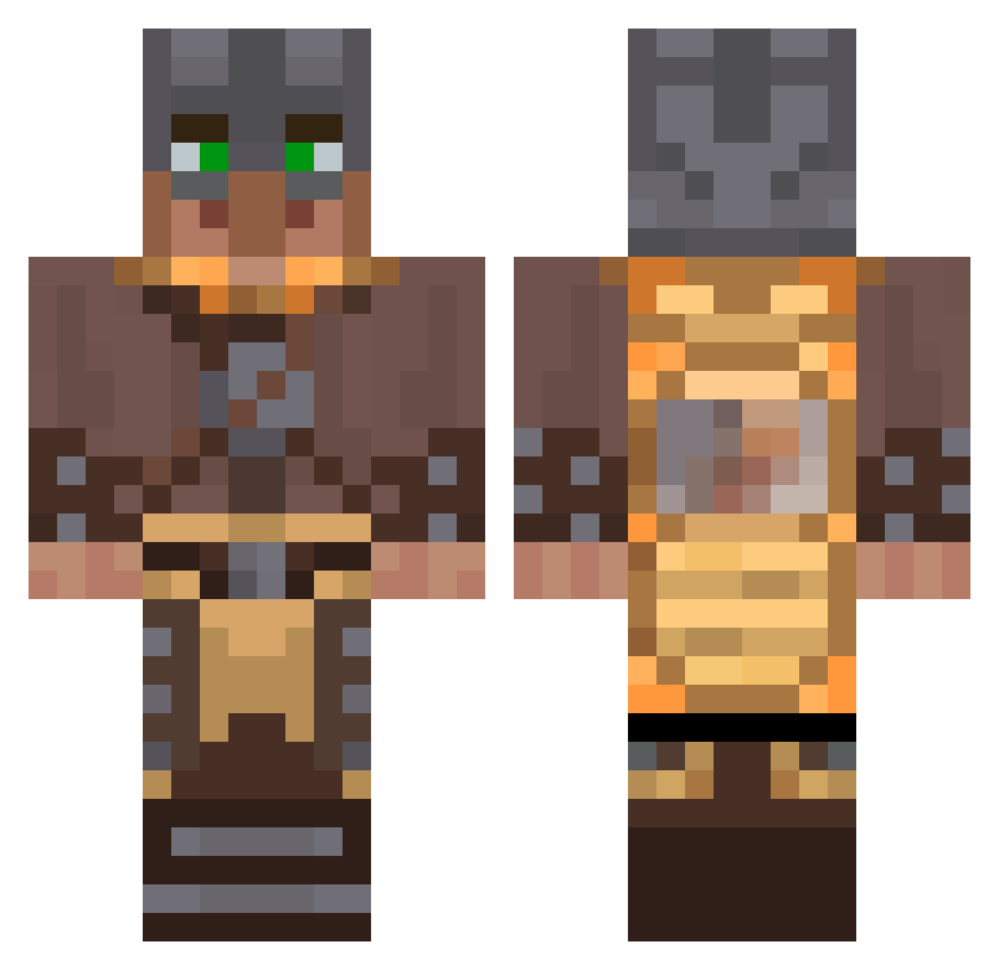 KacperTop Minecraft skin, front and back view