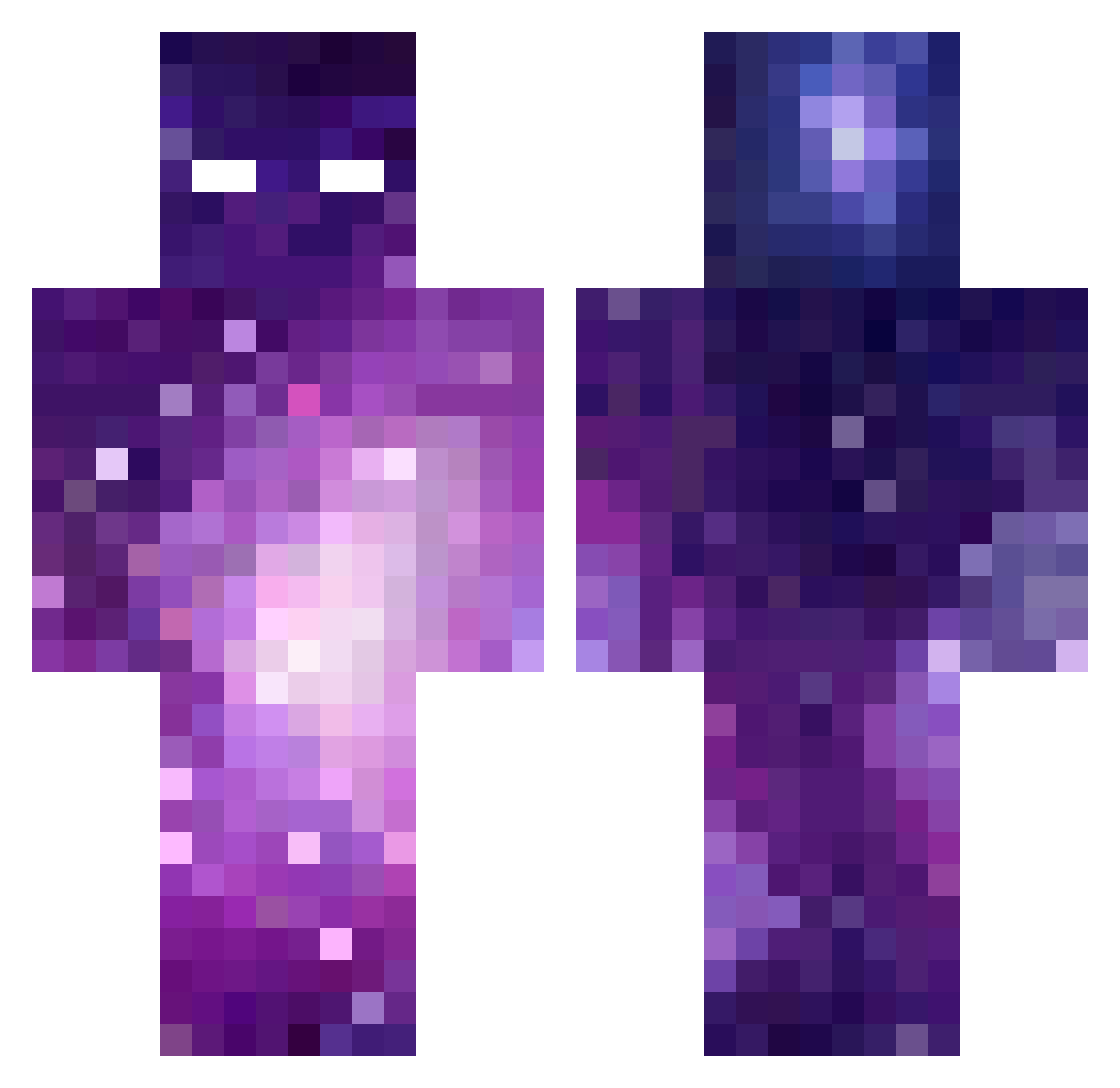 Beardopotamus Minecraft skin, front and back view