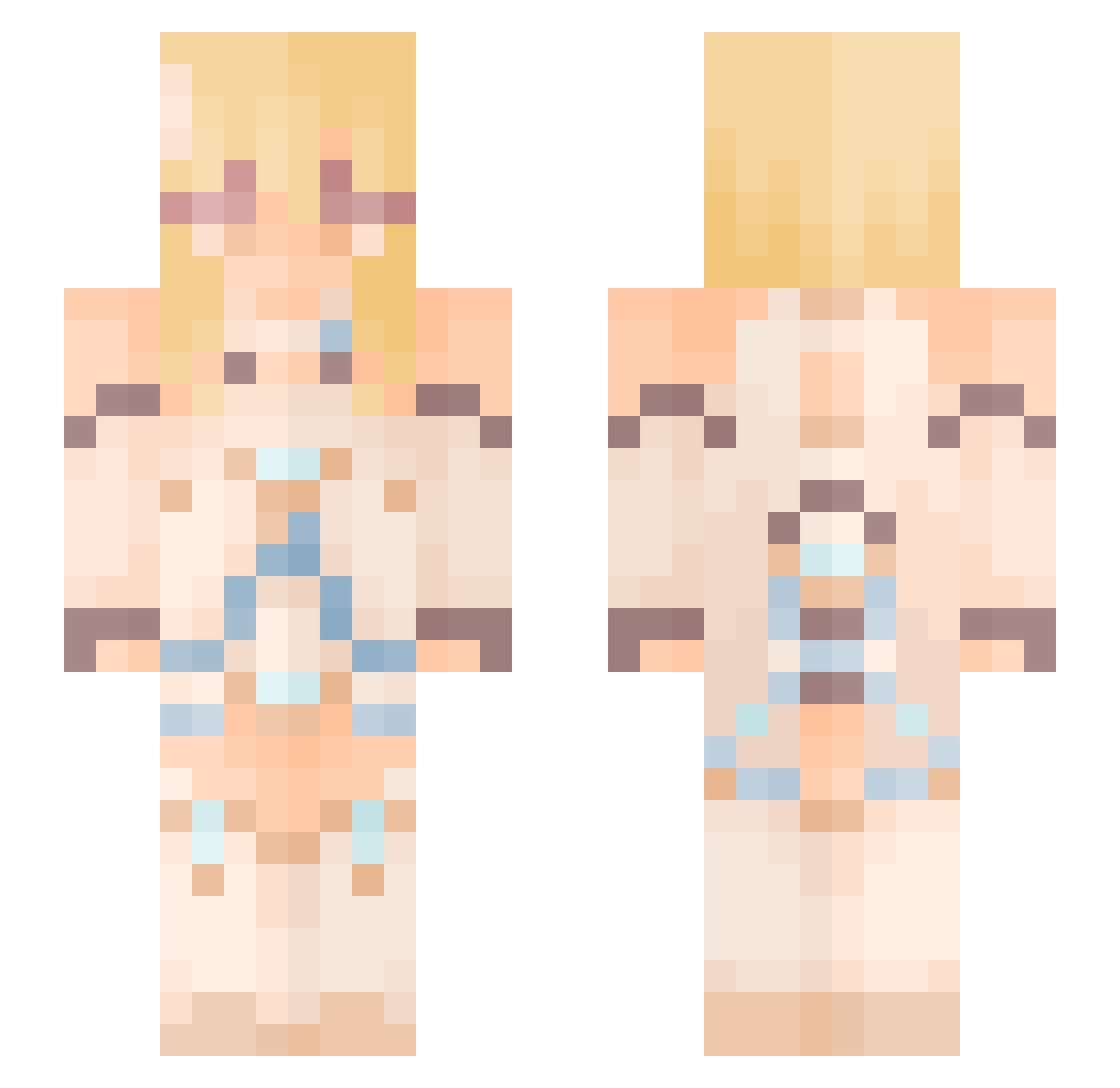 Shikican Minecraft skin, front and back view