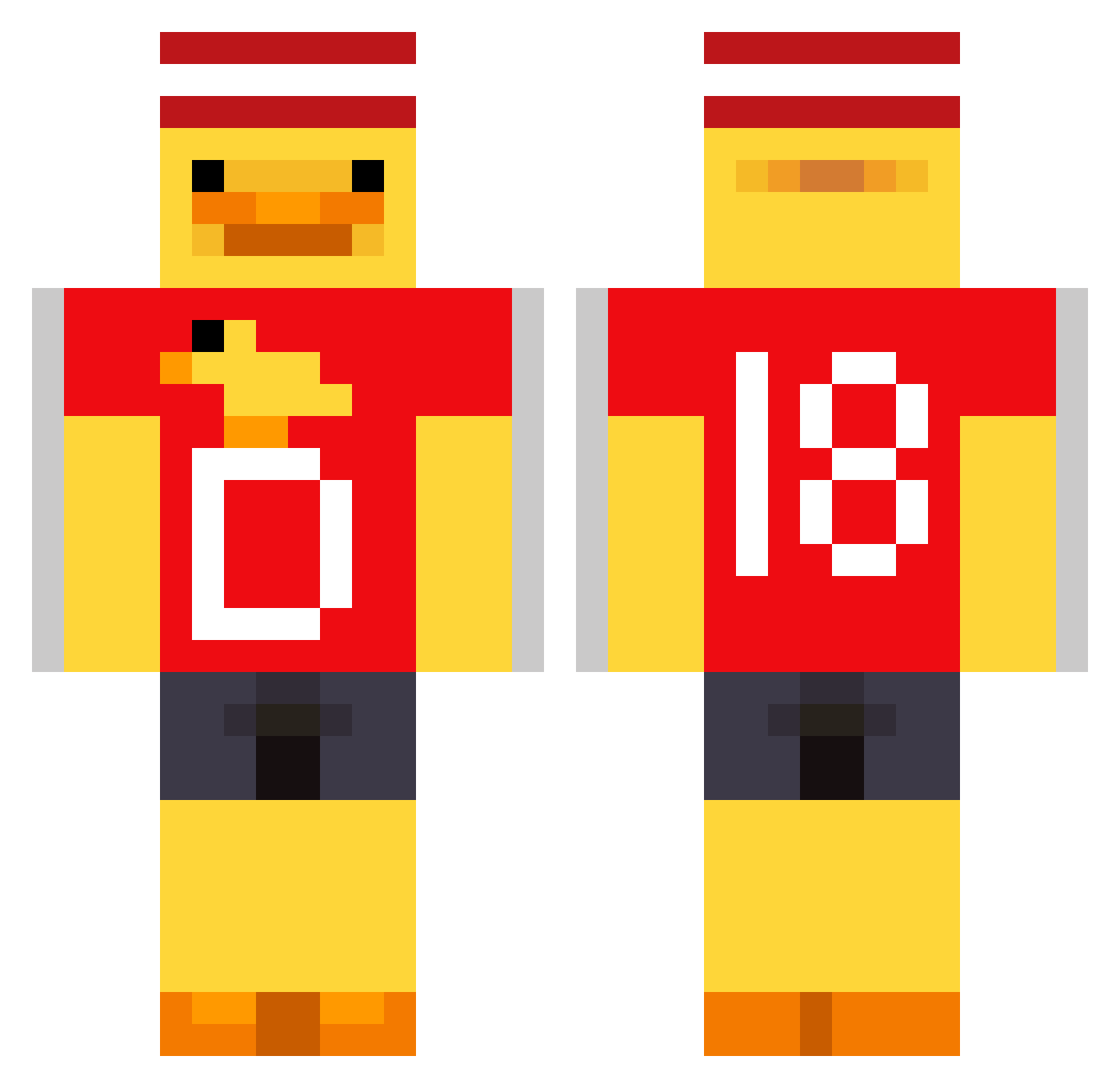 kaigoingpro Minecraft skin, front and back view