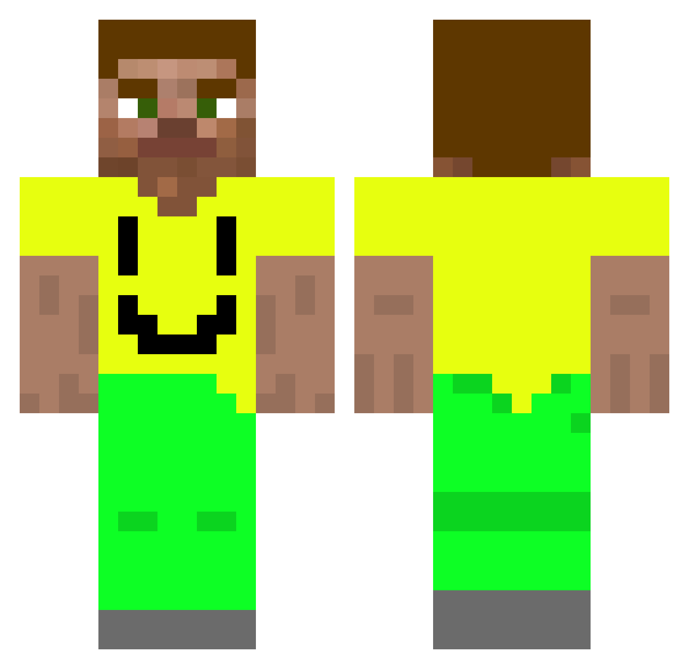 givranoob Minecraft skin, front and back view