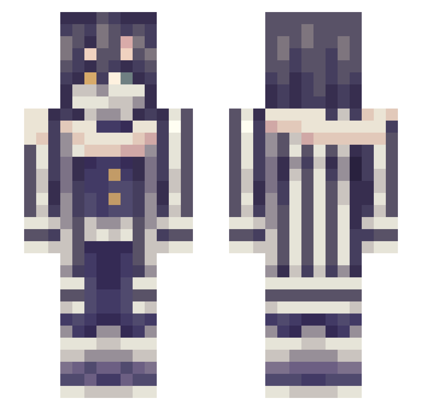 Acidente_ Minecraft skin, front and back view