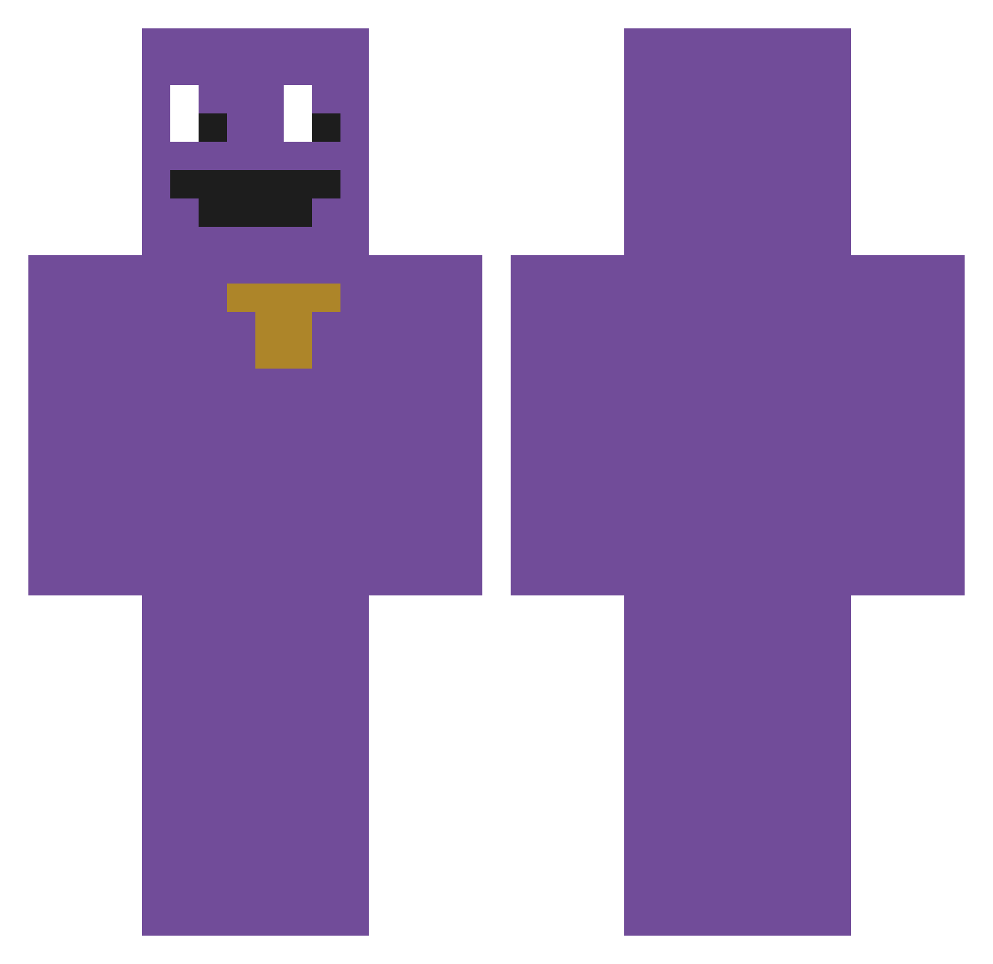 Antykss Minecraft skin, front and back view