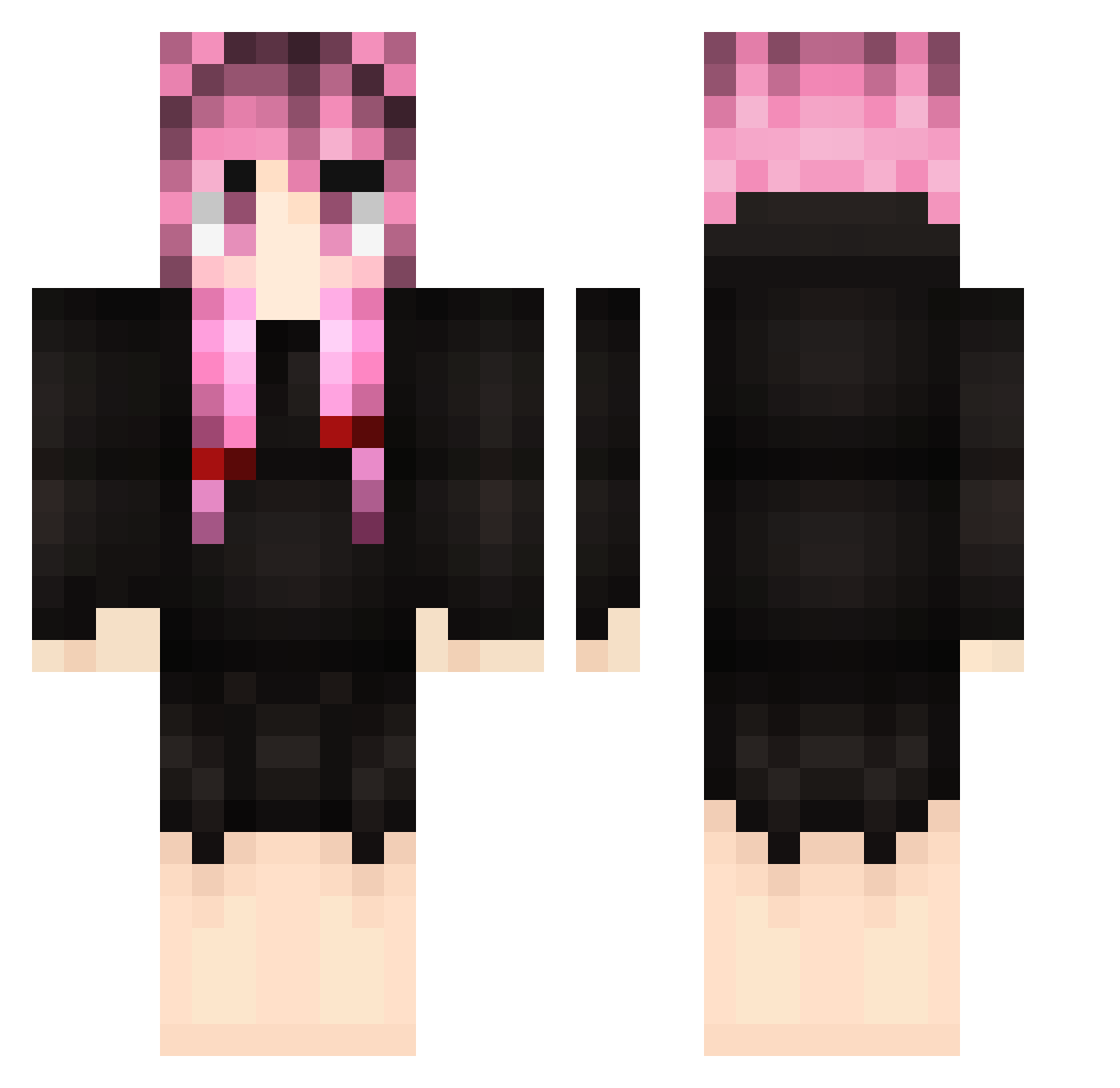 vDesync Minecraft skin, front and back view