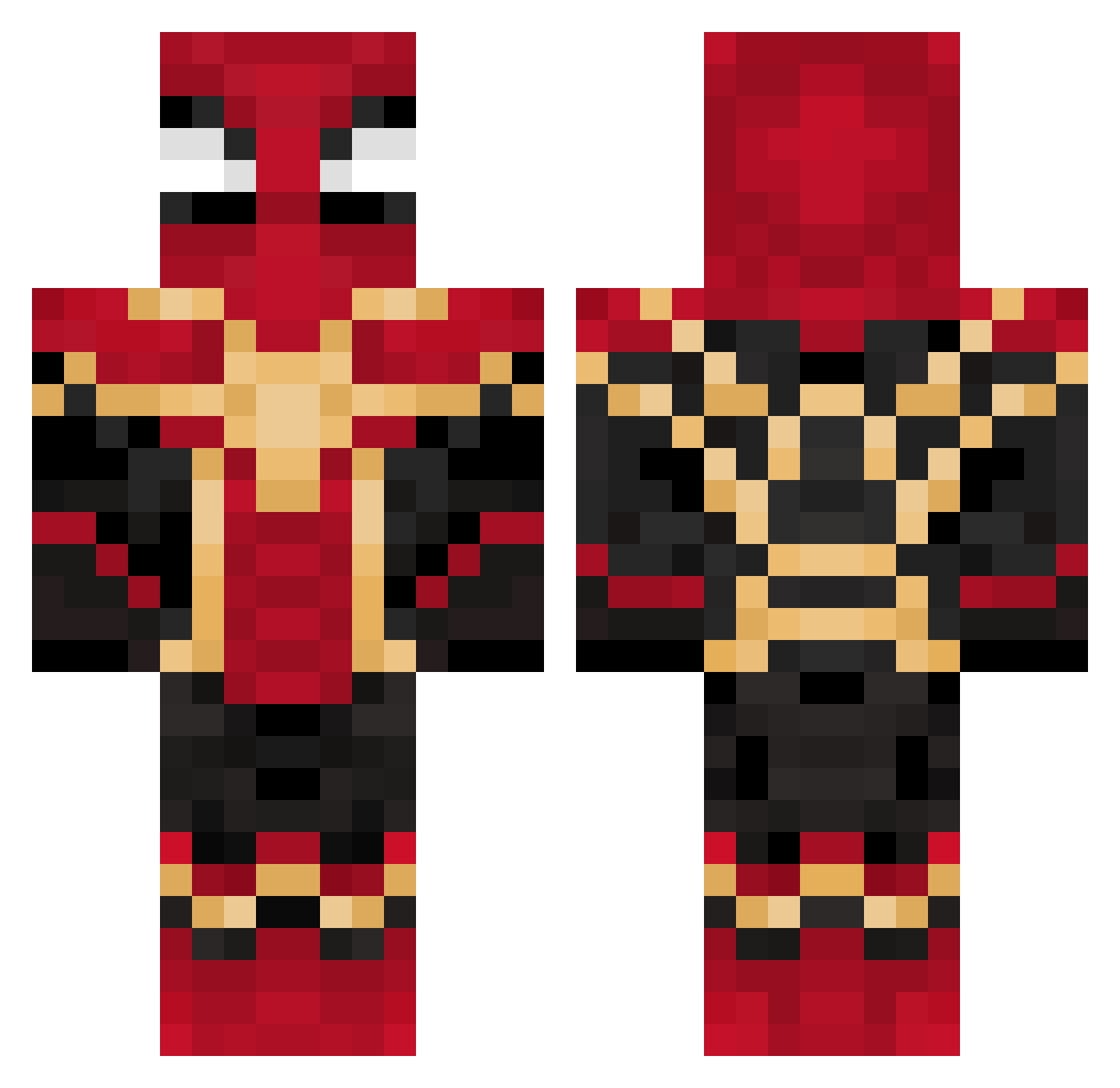 xkubix77 Minecraft skin, front and back view