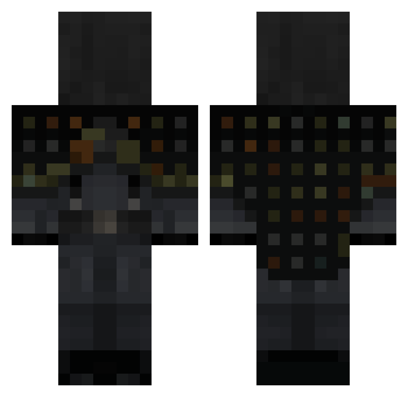 Starsplosion Minecraft skin, front and back view
