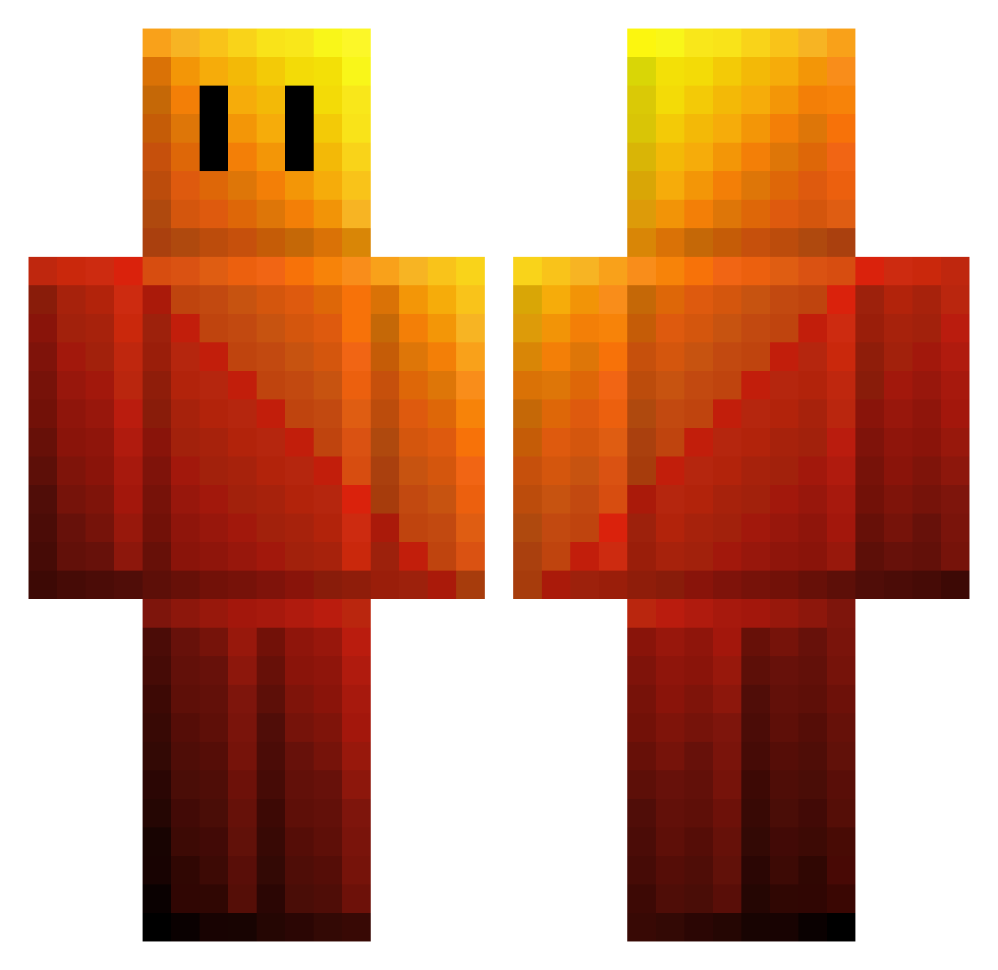SegoAlex Minecraft skin, front and back view