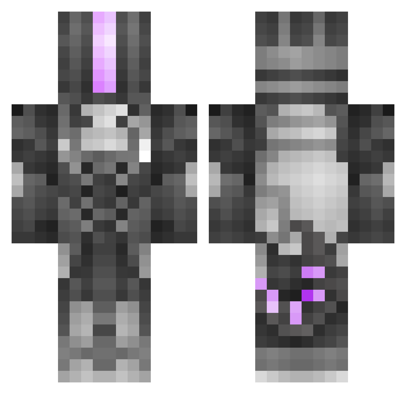 Geisiii Minecraft skin, front and back view
