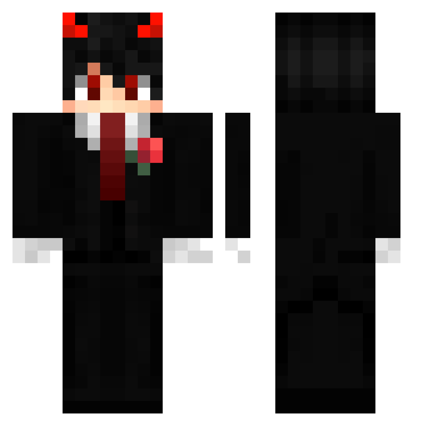 zzzhater Minecraft skin, front and back view