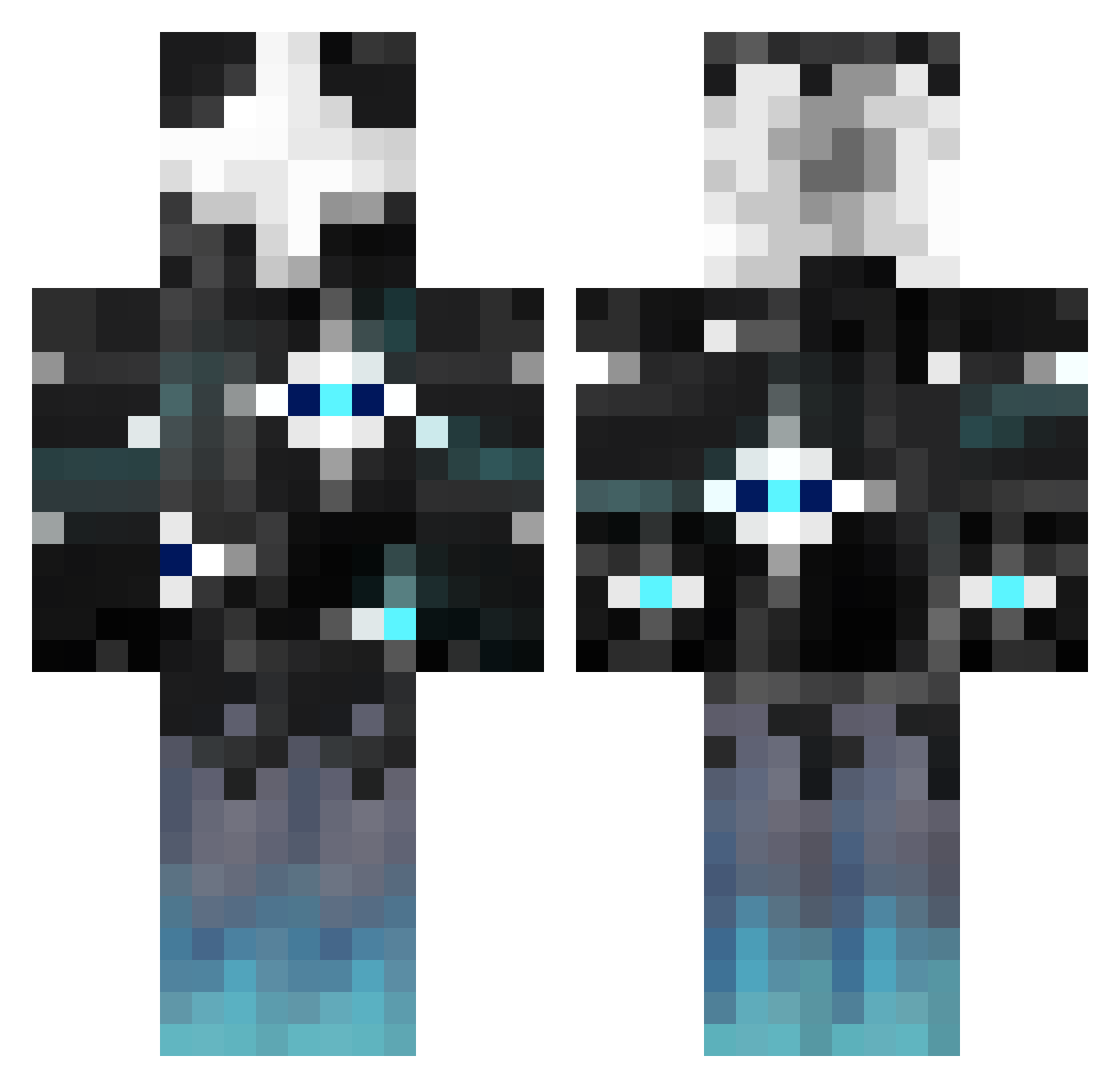 shiny_haunter Minecraft skin, front and back view