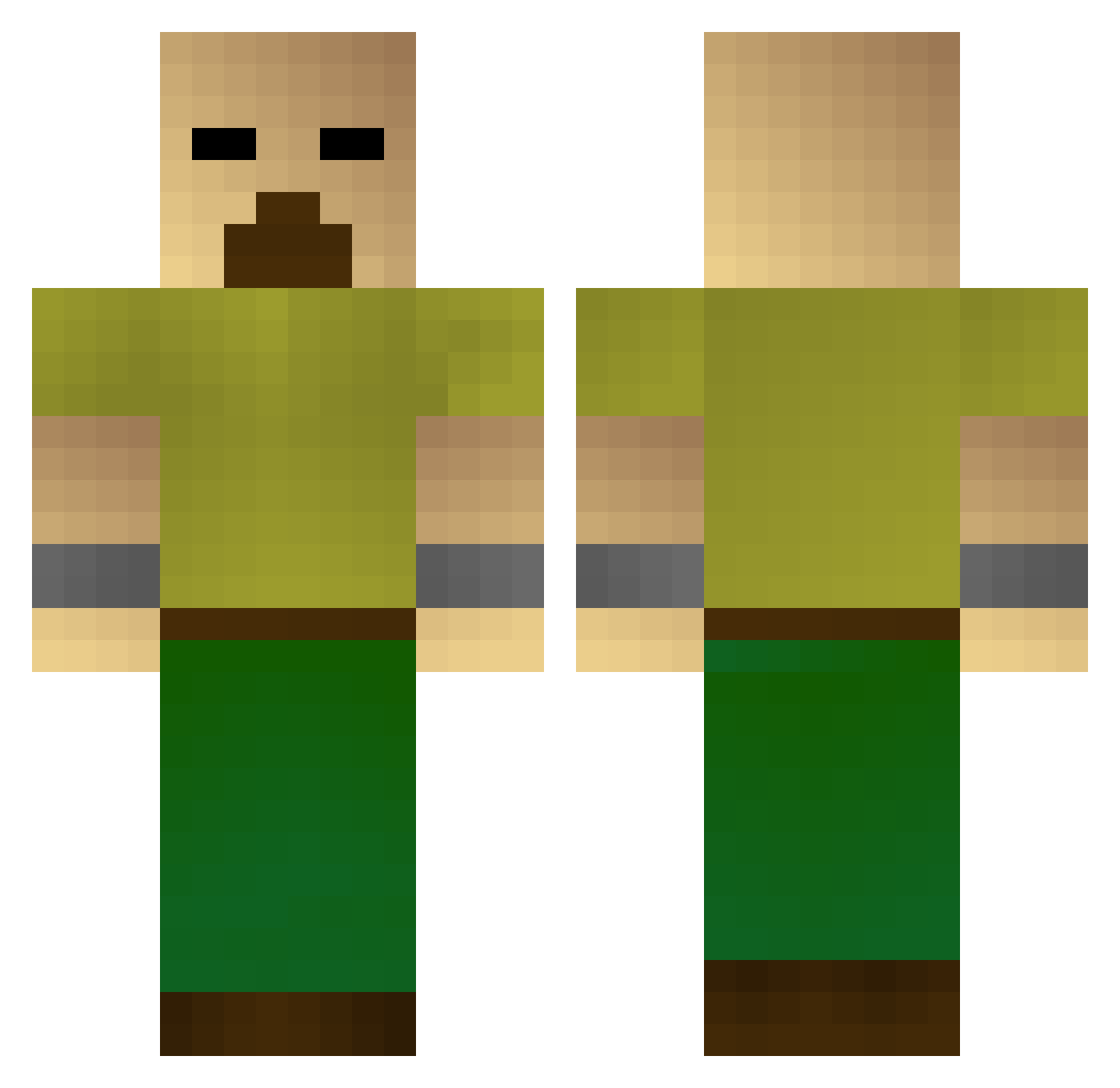 ___Smooth___ Minecraft skin, front and back view