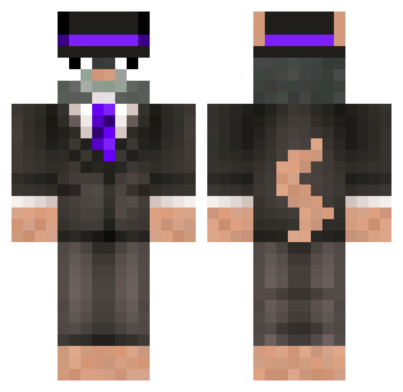 JackAttack04937 Minecraft skin, front and back view