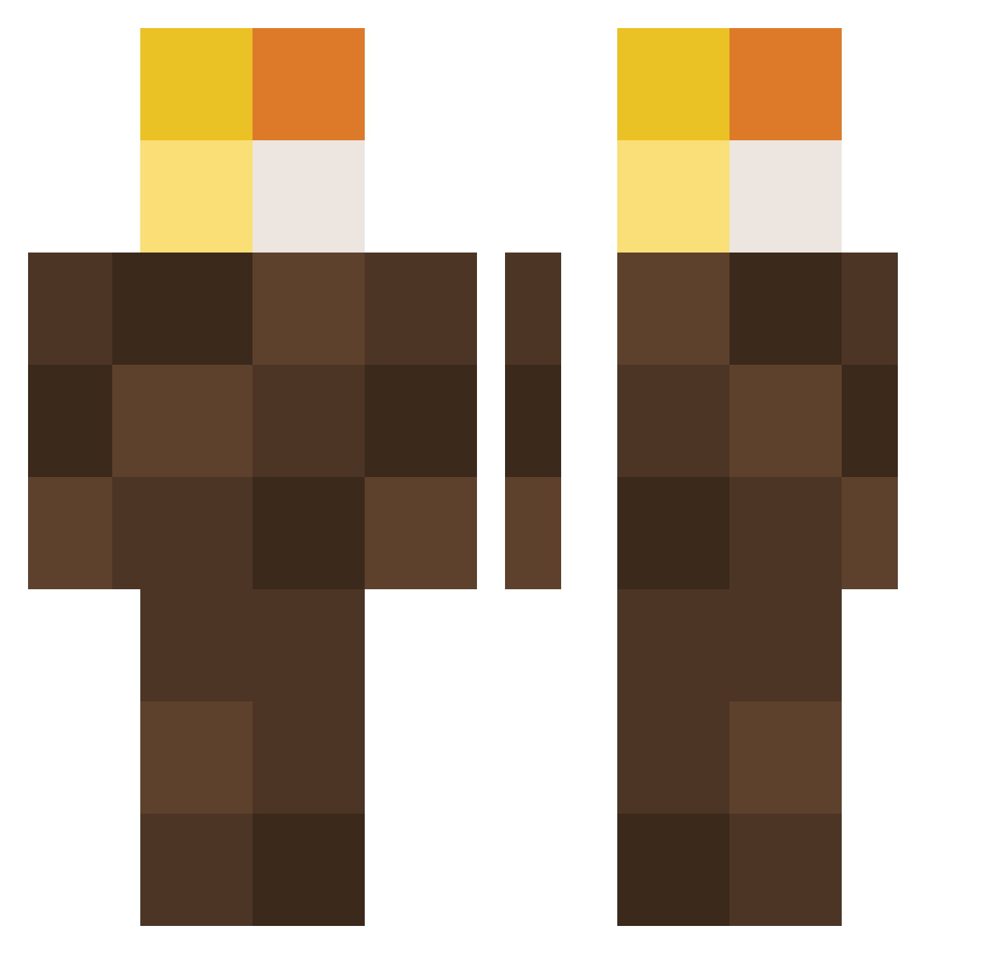 AsierMortis Minecraft skin, front and back view