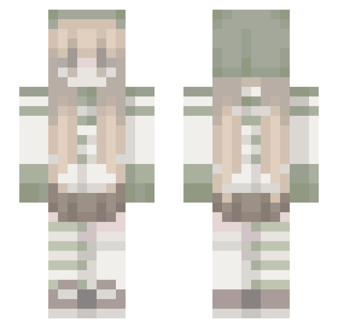 XxCocoluluxX Minecraft skin, front and back view