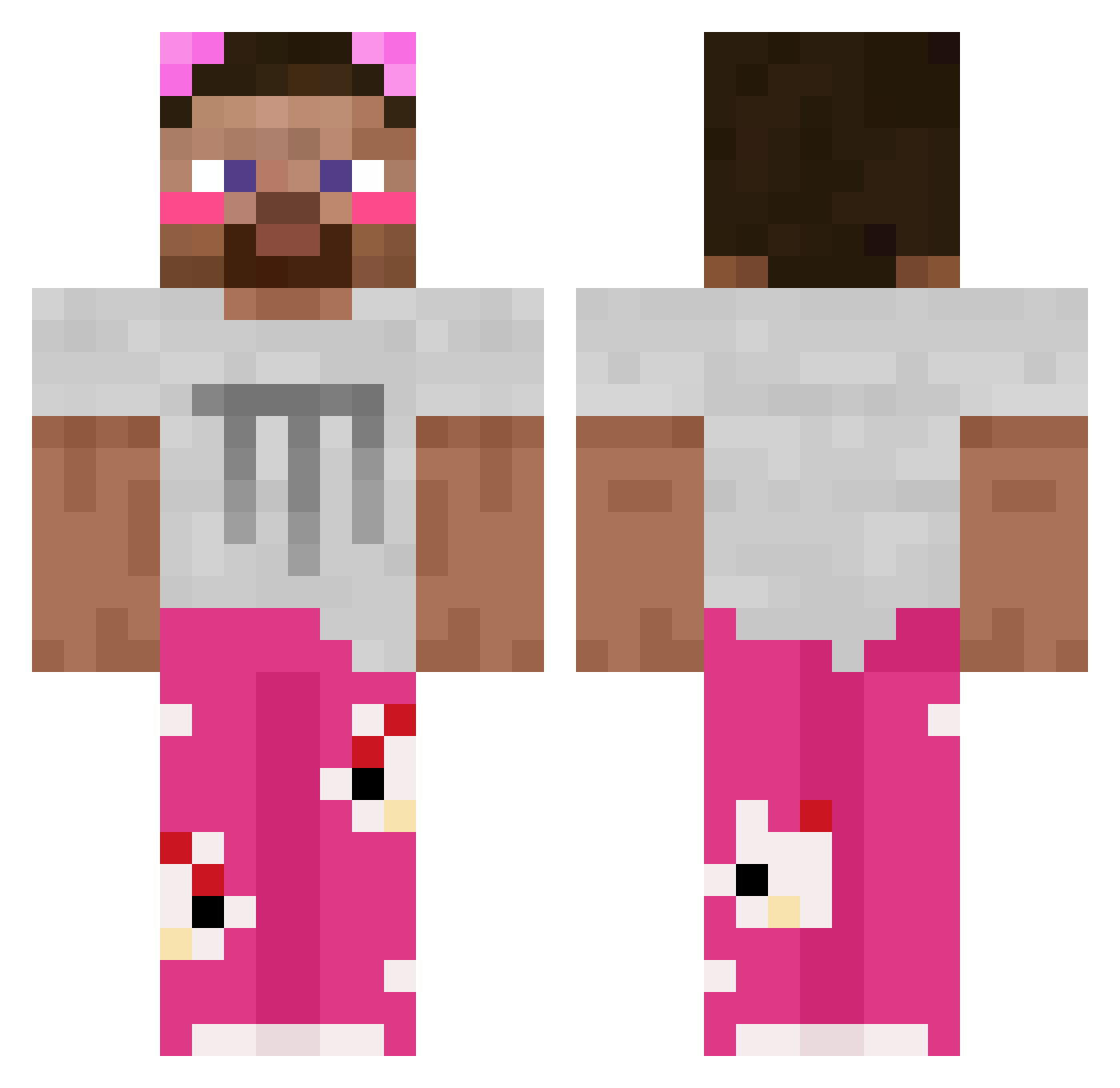 xXpaul1Xx Minecraft skin, front and back view