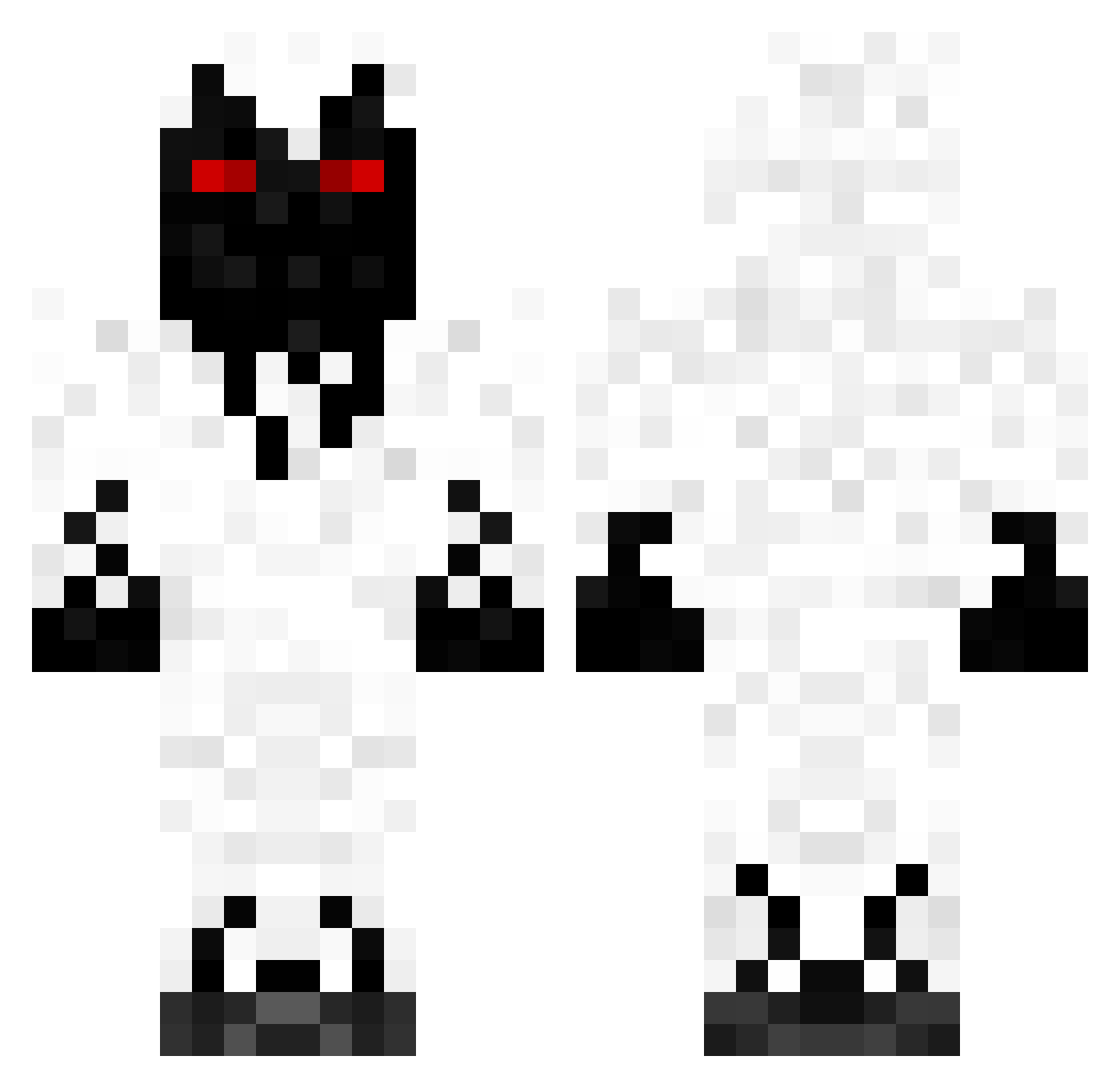 Proface Minecraft skin, front and back view